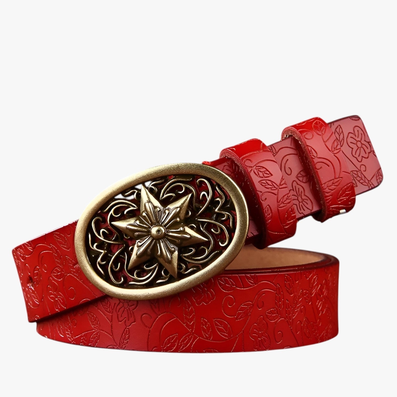 Cintura da donna in pelle di lusso per stile e sostenibilità - Rosso 105CM - belt buckle women belts cintura cintura donna donna pelle sostenibilità stile waist belt for women Womens belt - Concept Palermo