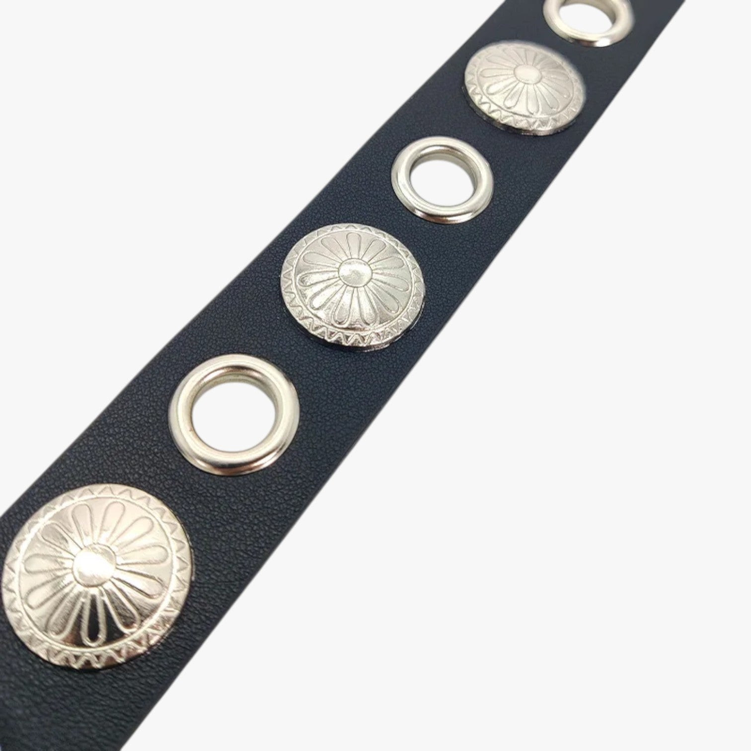 Cintura Unisex Punk Borchiata in Vera Pelle Nera - Stile Rock Goth - - Belts borchie cintura cintura punk pelle punk unisex waist belt for women Womens belt - Concept Palermo