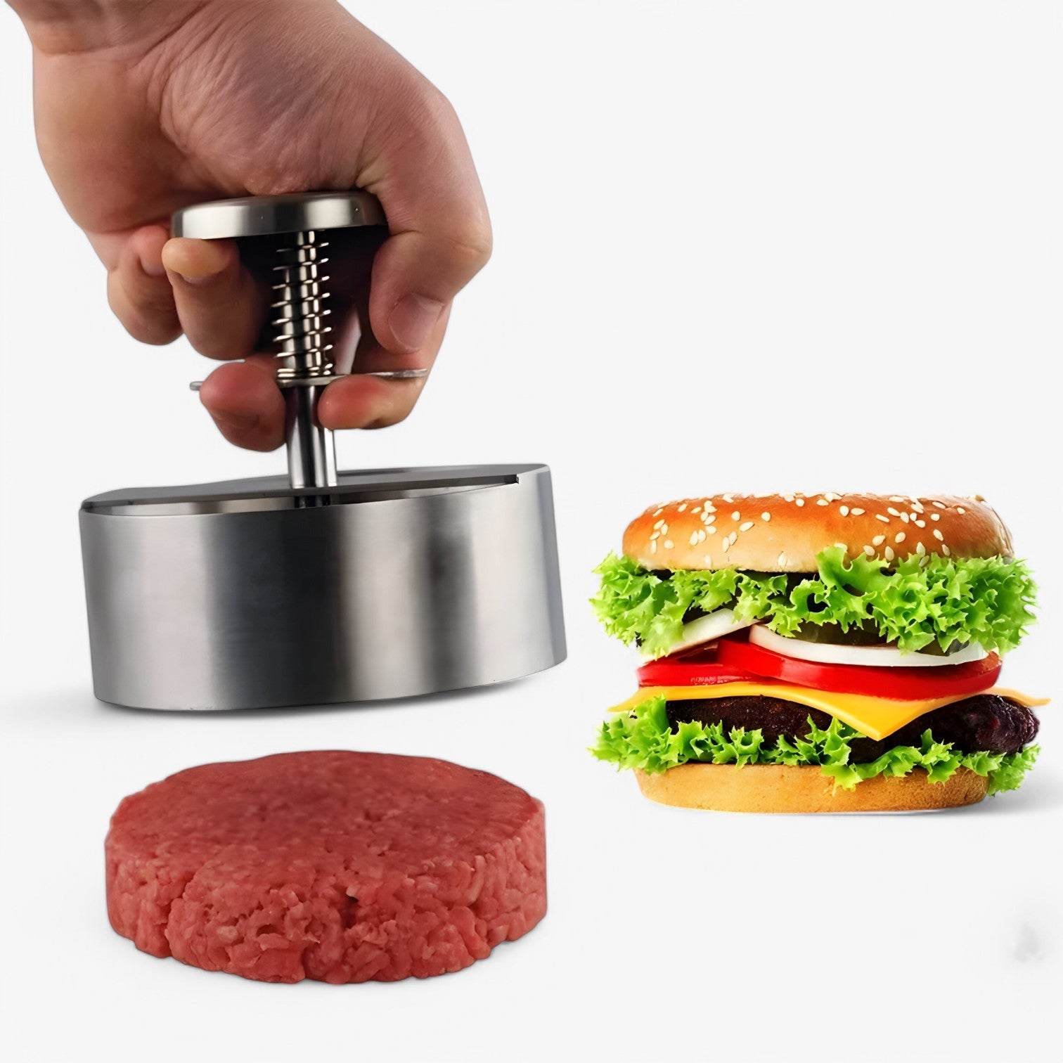 Pressa per hamburger in acciaio inossidabile - Hamburger antiaderenti Uomo - - acciaio antiaderenti hamburger inossidabile Kitchen kitchen & dining kitchen accessory kitchen tools pressa pressa hamburger uomo - Concept Palermo