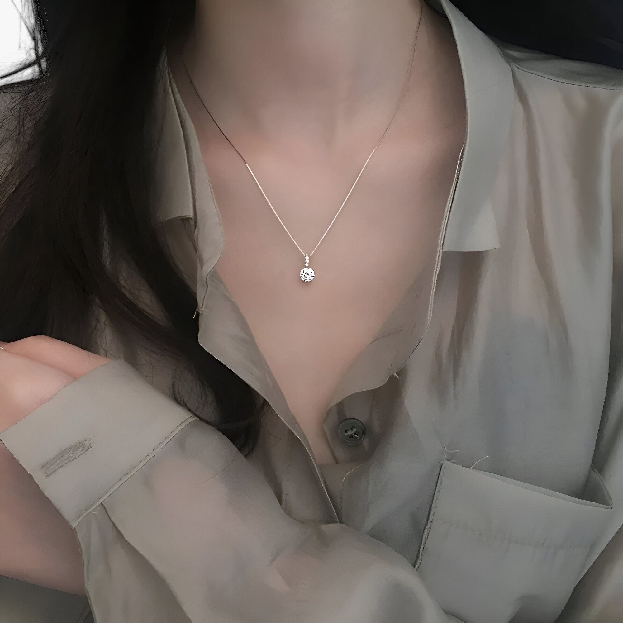 Collana placcata in argento con zirconia - charme minimalista Lana Donna - - charme collana collana placcata donna jewelry lana minimalista NECKLACES Necklaces for Women placcata WOMEN - Concept Palermo
