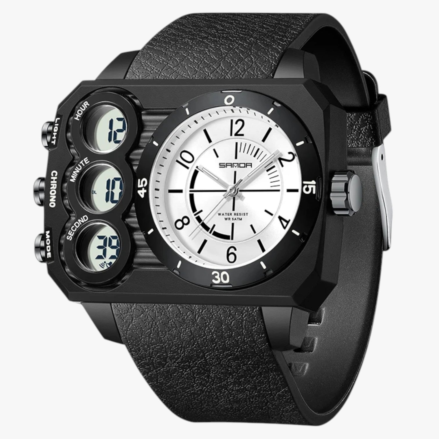 Orologio sportivo con doppio display Uomo - Nero Bianco - display doppio orologio orologio sportivo sportivo uomo watch watches WATCHES FOR MEN - Concept Palermo