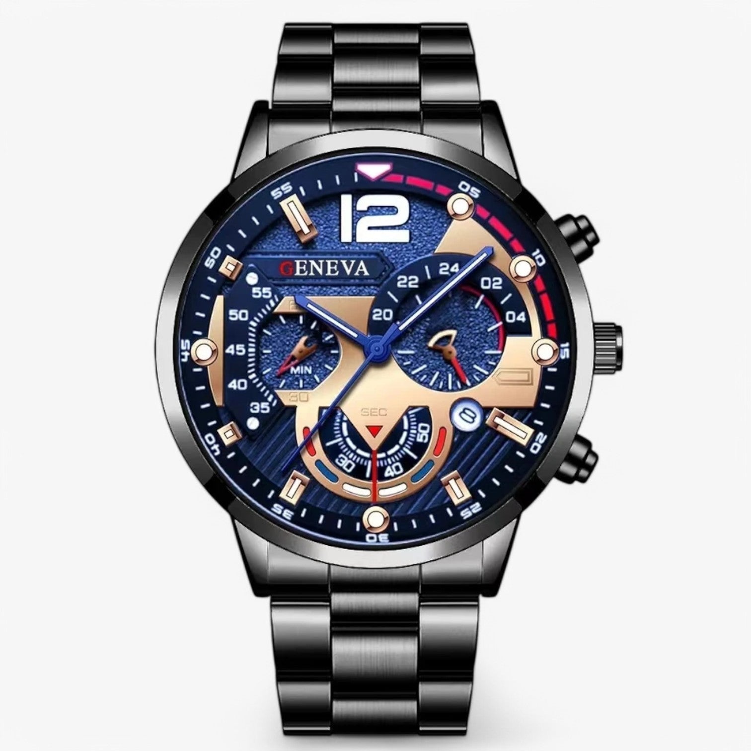 Orologio da Uomo in Acciaio Inossidabile di Lusso - Blu - acciaio inossidabile mens accessory orologio orologio uomo uomo watch watch for men watches - Concept Palermo