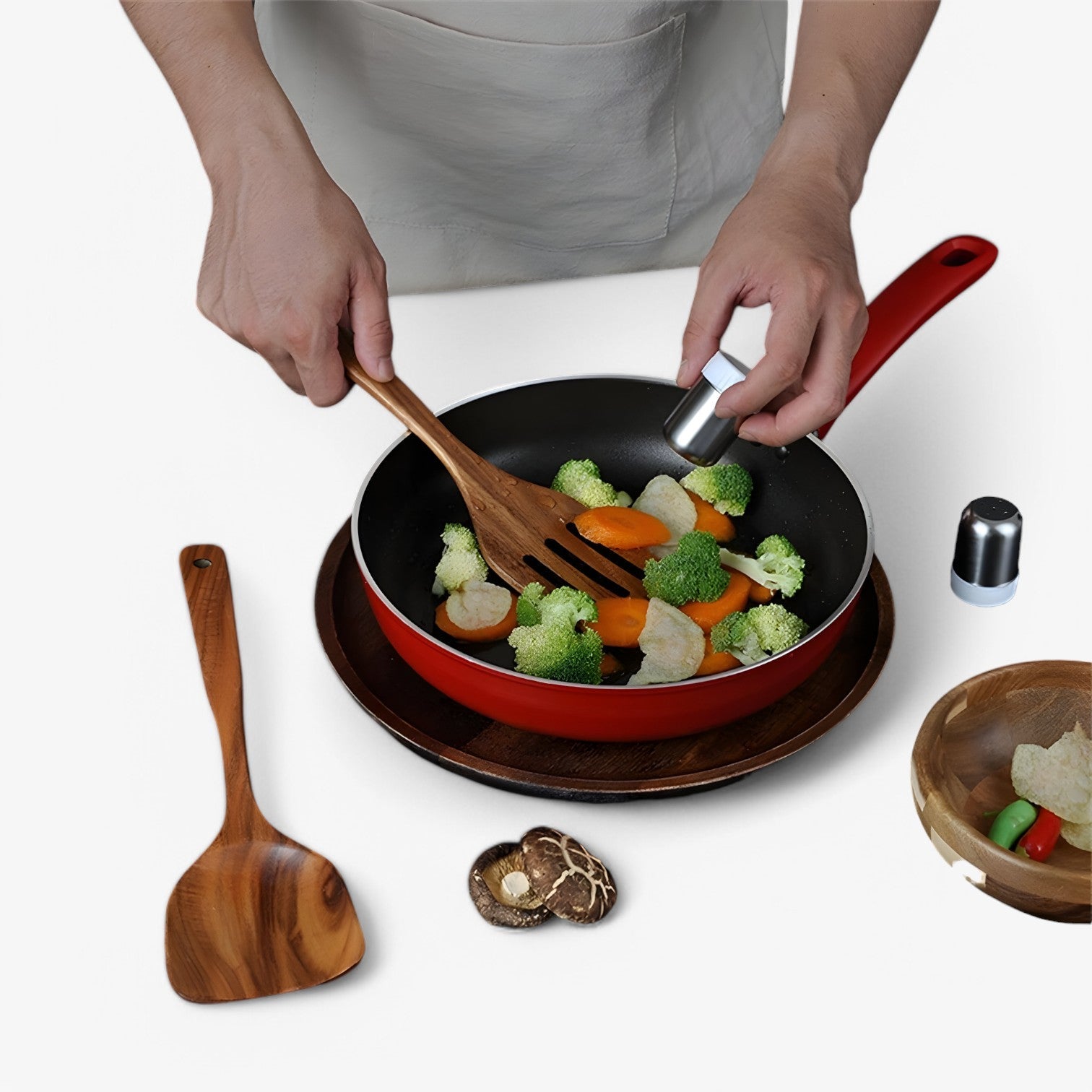 Set di cottura in legno 7 pezzi – naturale, sostenibile e antiaderente Uomo - - antiaderente cottura cottura legno Kitchen kitchen & dining kitchen accessory kitchen tools legno naturale pezzi sostenibile - Concept Palermo