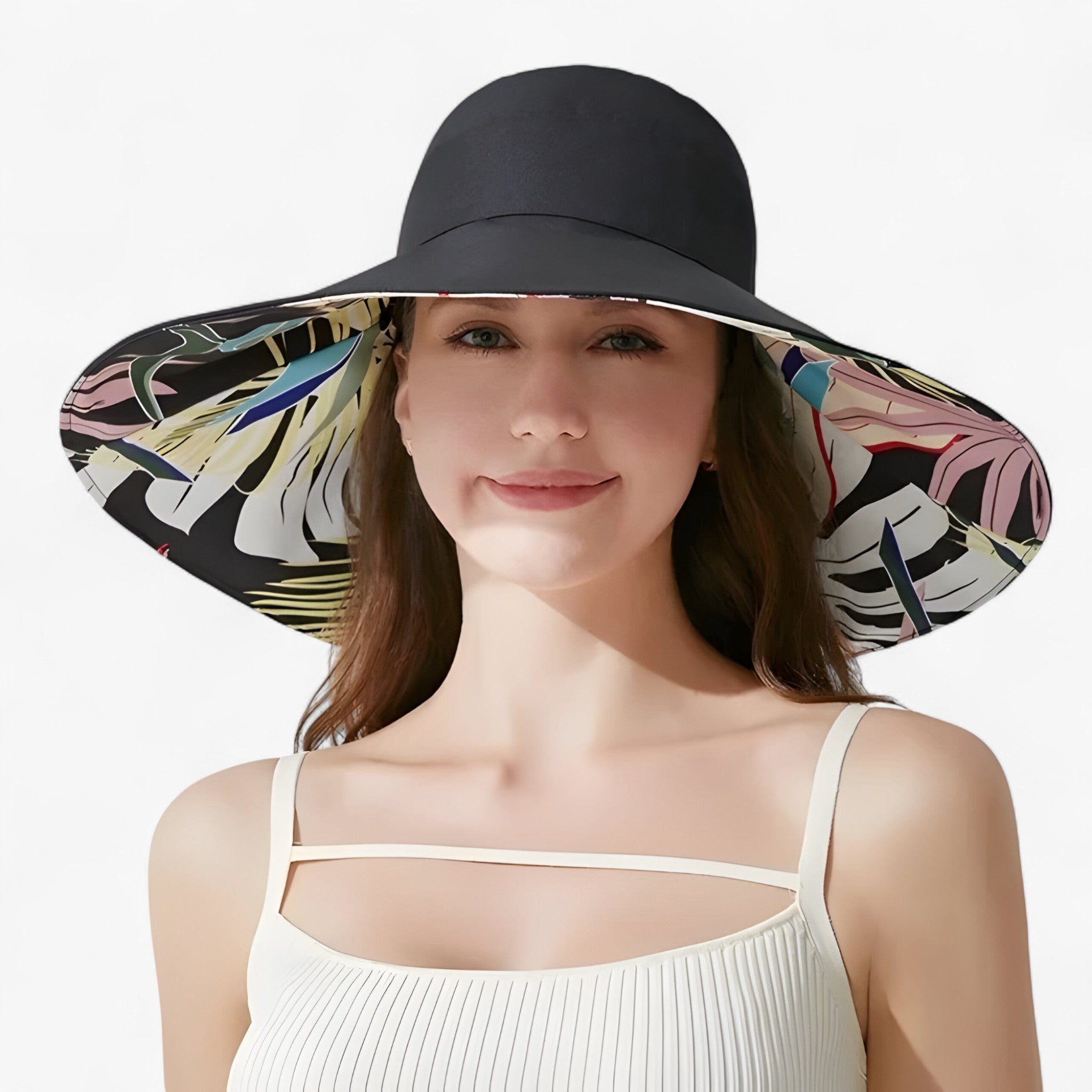 Cappello Estivo con Ampia Tesa Reversibile Uomo - Nero - ampia cappello cappello estivo estivo jillian | cappello estivo con ampia tesa reversibile - €25 reversibile tesa uomo - Concept Palermo