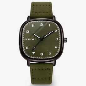 Orologio vintage con quadrante quadrato - Verde Militare - female watch Linen orologio orologio vintage quadrante quadrato Unisex vintage watch for women watches - Concept Palermo