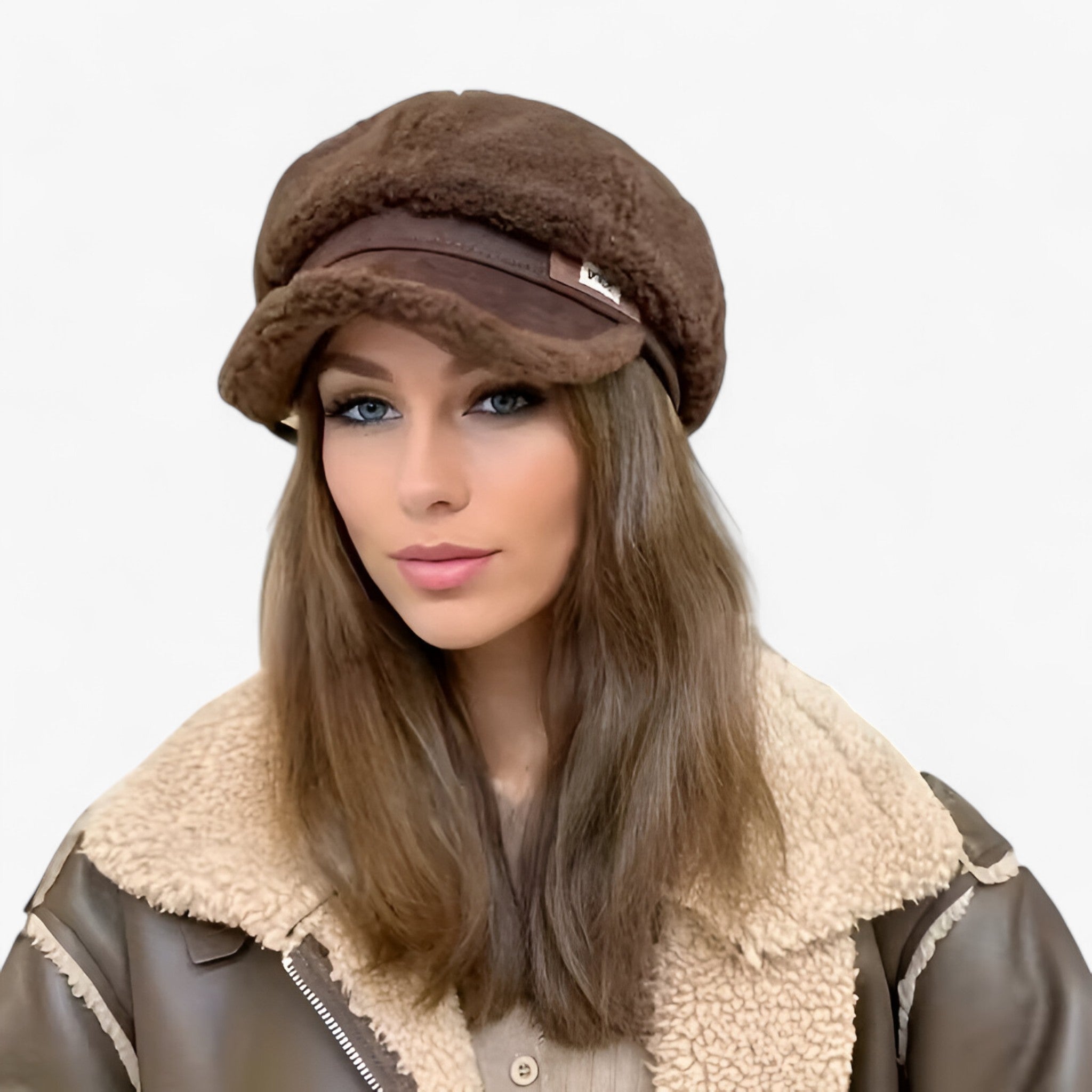 Cappello Octagonale in Pelliccia d'Agnello – Fascino Retrò con un Tocco Moderno - Caffè - agnello cappello cappello octagonale fascino octagonale pelliccia retr tocco women's hat - Concept Palermo