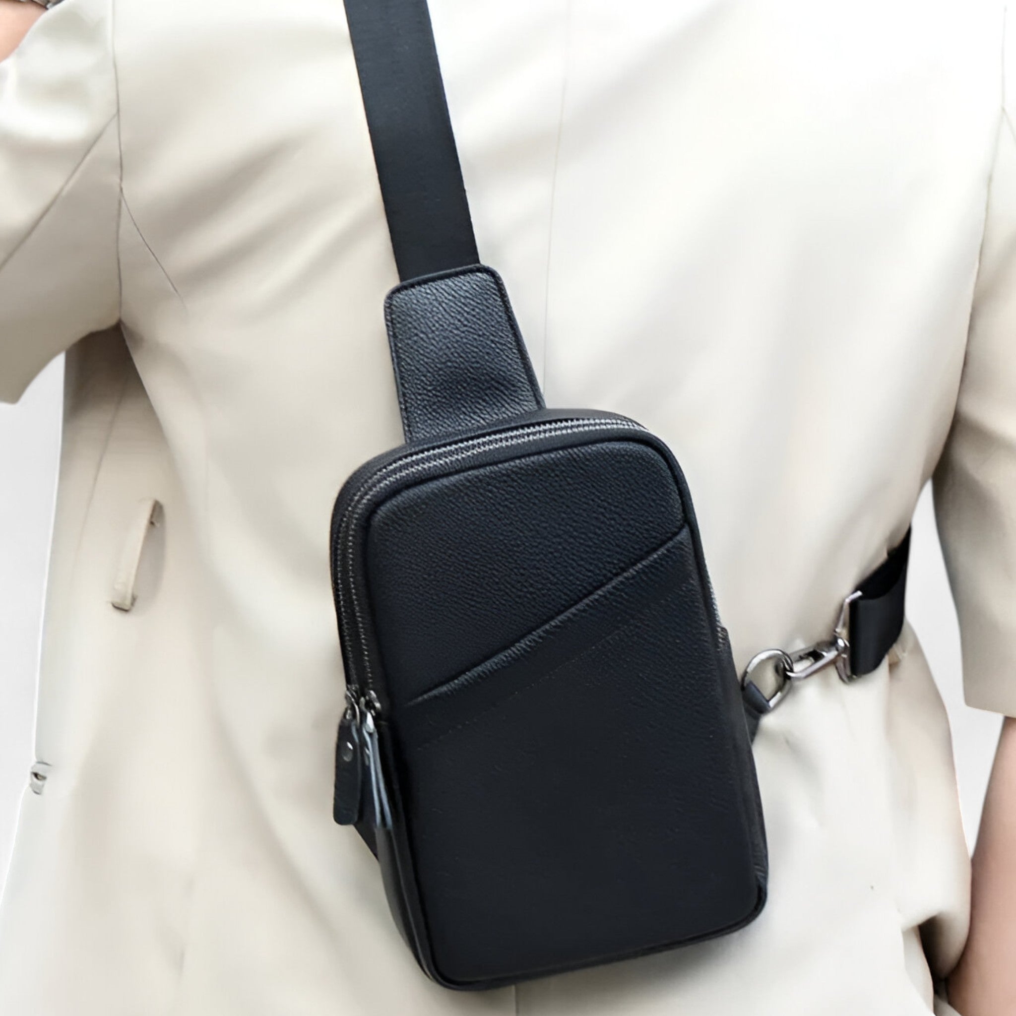 Borsa a Tracolla Ecopelle Nera Elegante e Funzionale - - accessoires bags borsa borsa tracolla ecopelle funzionale nera tassen tracolla - Concept Palermo