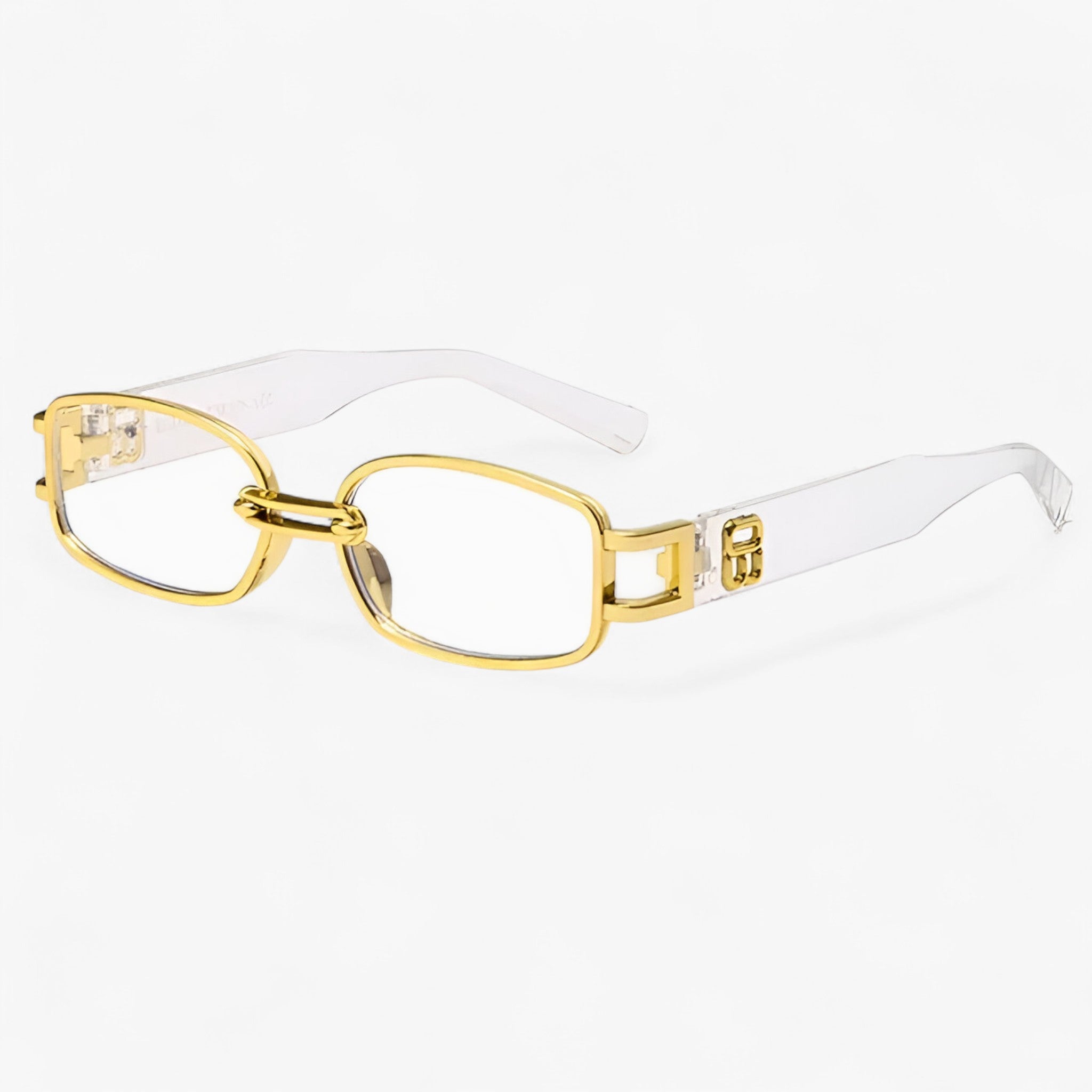 Occhiali da sole rettangolari piccoli in stile punk vintage Uomo - Telaio gambe trasparenti color oro - Fashion Sunglasses men sunglasses polarized mens sunglasses occhiali occhiali sole piccoli Polarized man sunglasses punk rettangolari sole stile sunglasses sunglasses polarized men - Concept Palermo