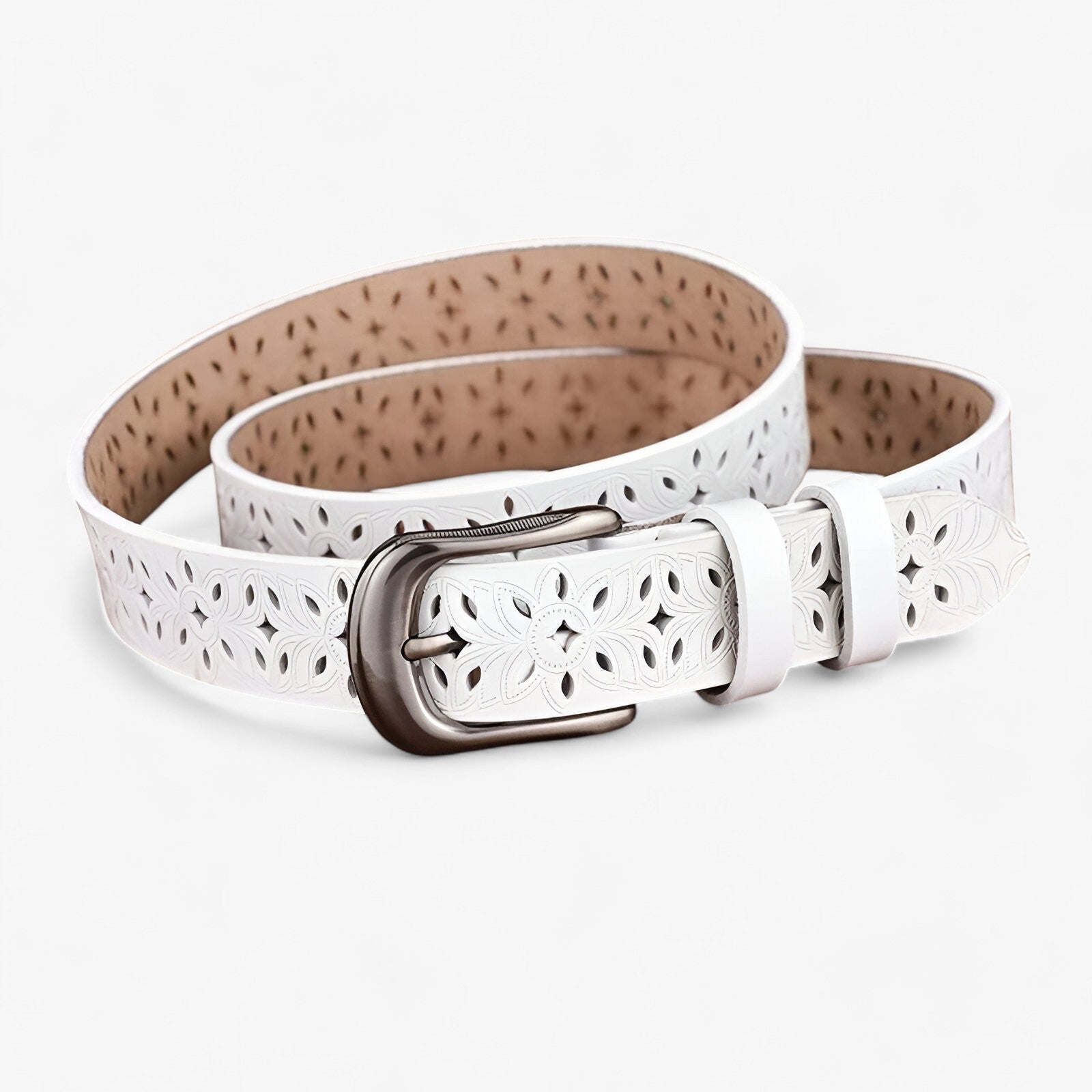 Nuova cintura in pelle resistente in pelle Donna - Bianco 115CM - belts cintura cintura pelle donna pelle resistente waist belt for women Womens belt - Concept Palermo