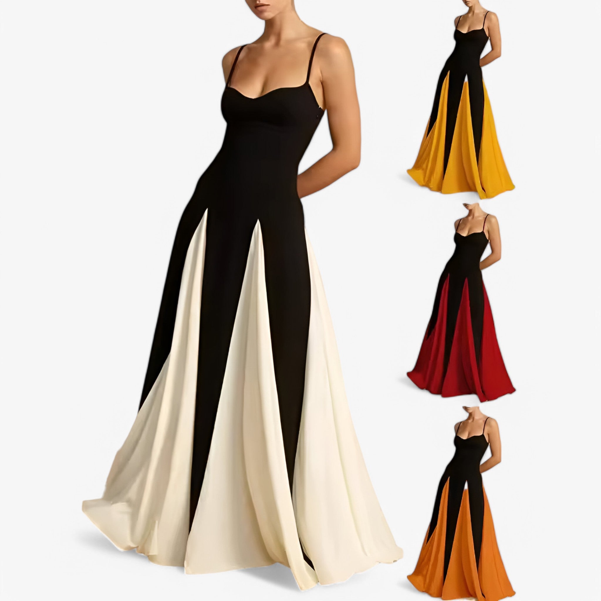 Abito da Sera Donna Elegante Spalle Scoperte, Vestito Lungo Cerimonia in Raso Nero - - abito abito sera donna dresses scoperte sera spalle - Concept Palermo
