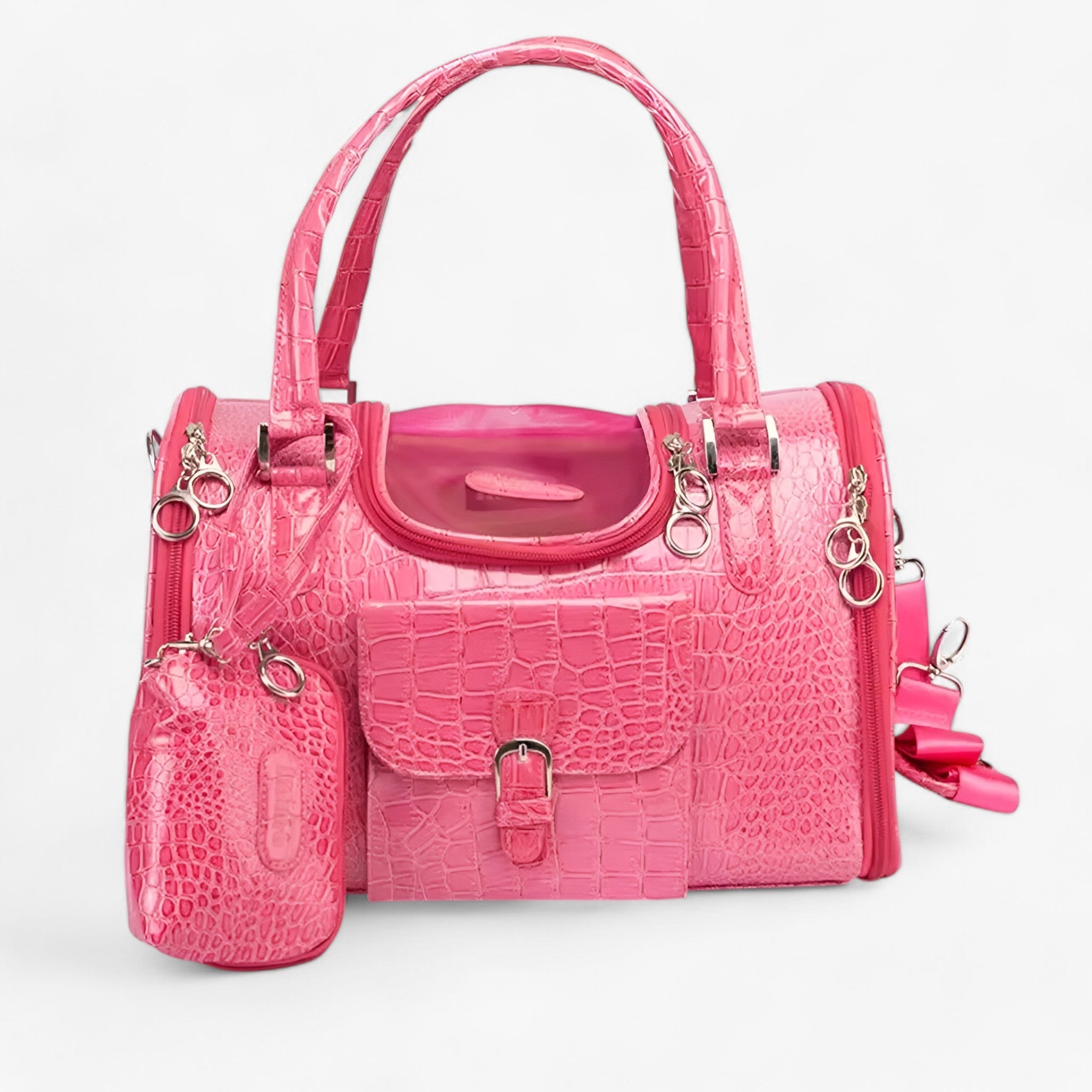 Borsa Trasportino Cane in Pelle PU e Lino, Elegante e Resistente, per Piccoli Cani - - borsa borsa cani cani lino pelle pets & supplies - Concept Palermo