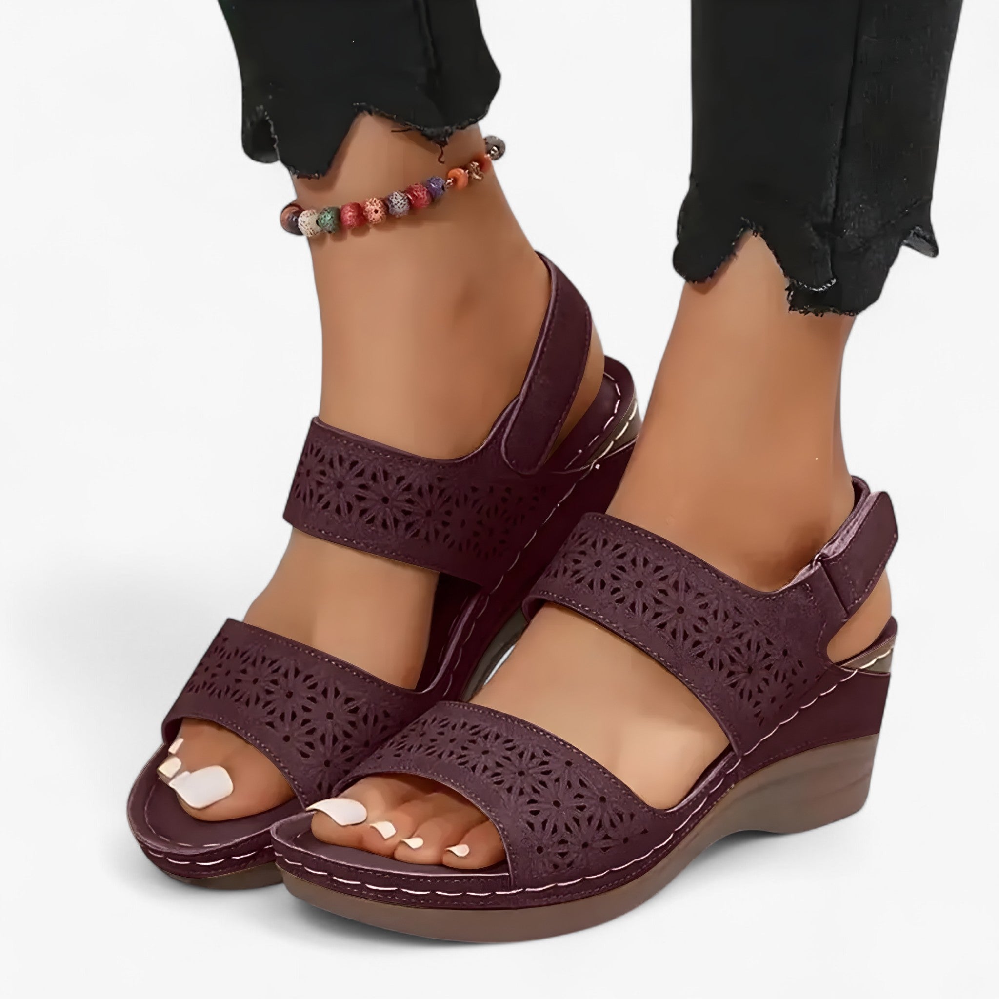 Sandali Ortopedici Estivi Donna in Pelle con Zeppa Comoda - - estivi ortopedici sandalen sandali sandali ortopedici sandals schoenen - Concept Palermo