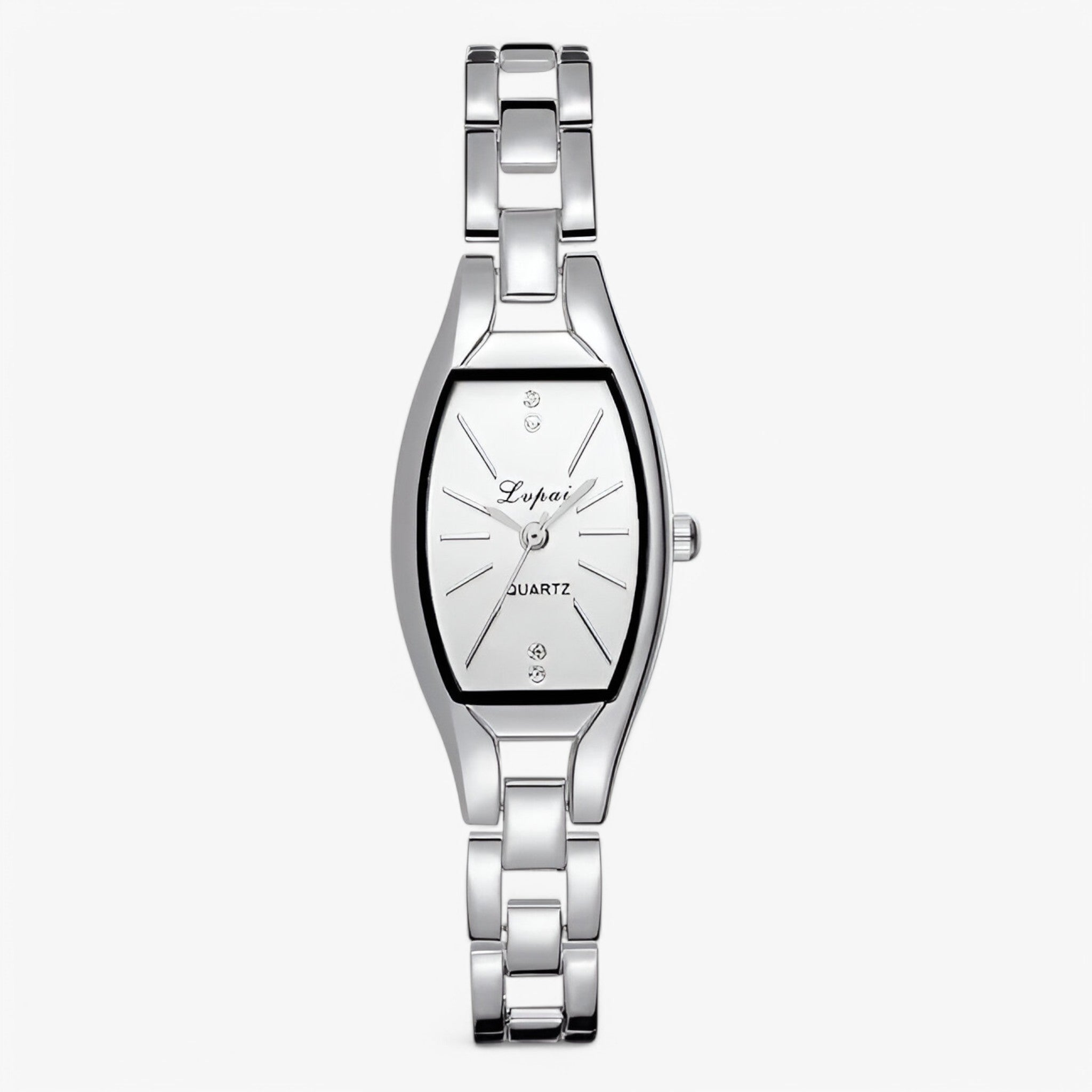 Orologio da donna minimalista con piccolo quadrante e dettagli in diamanti - Argento Bianca - dettagli diamanti donna female watch minimalista orologio orologio donna quadrante watch for women watches - Concept Palermo