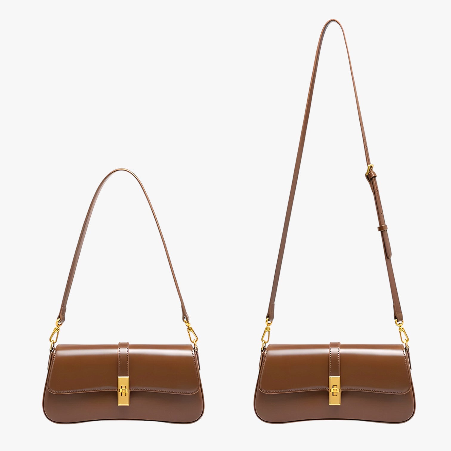 Borsa Baguette Donna in Vera Pelle Nera di Lusso, Elegante e Compatta - - bag Bags baguette borsa borsa baguette donna handbags pelle Shoulder Bags vera women bags Women's handbags - Concept Palermo