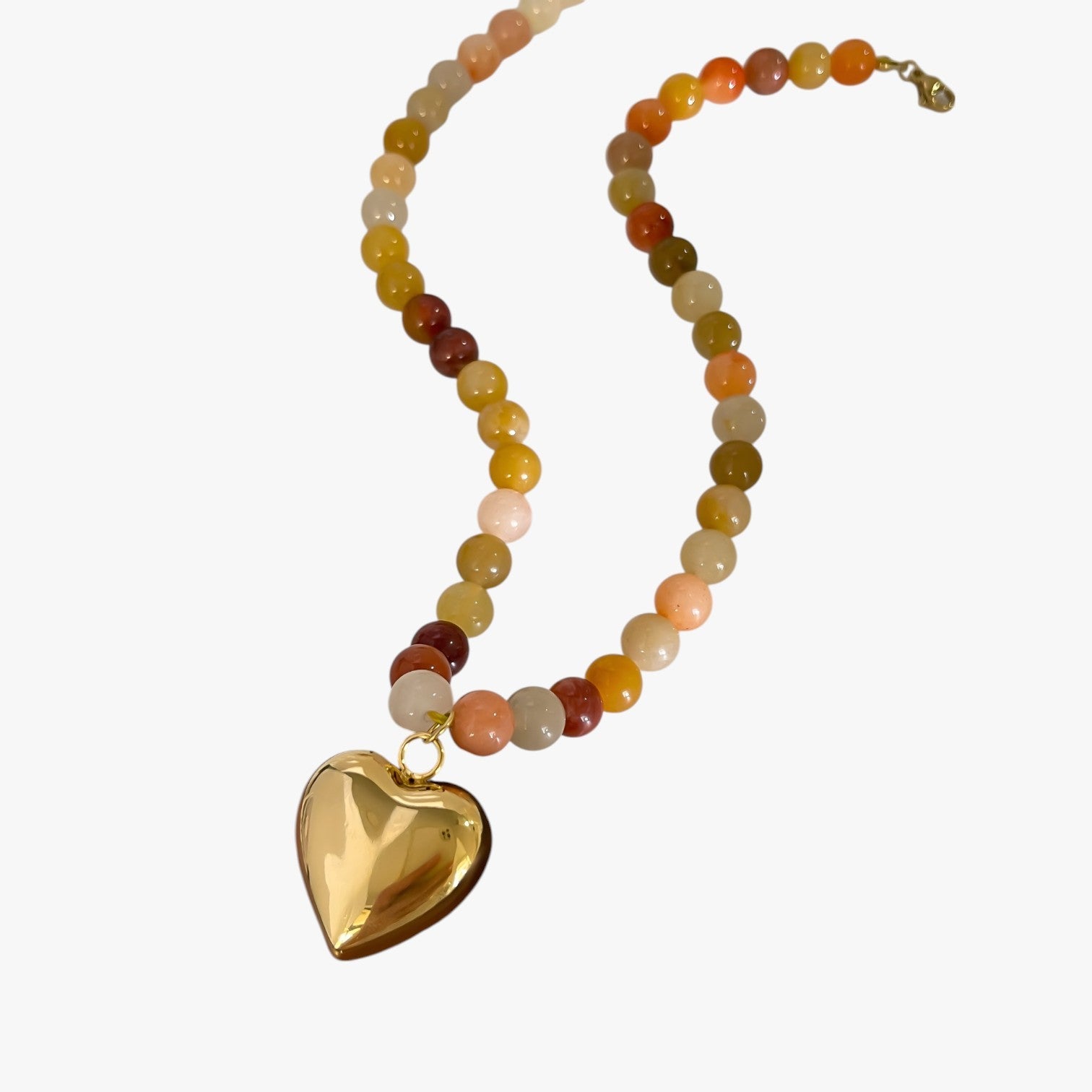 Collana di perline impermeabile colorata con cuore dorato Lana - - collana collana perline colorata cuore elegant womens necklaces impermeabile jewelry lana NECKLACES Necklaces for Women perline - Concept Palermo