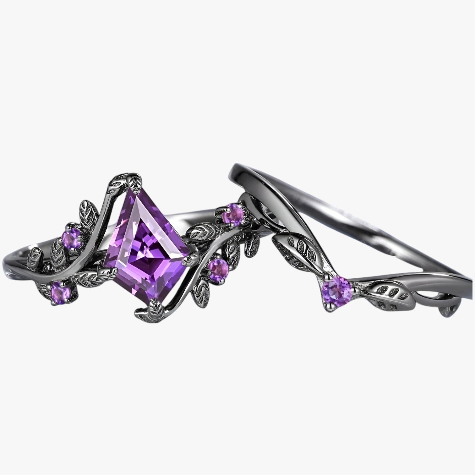 Anello Gotico Viola Uomo, Set Anelli Impilabili Stile Dark/Punk - - anelli anelli impilabili goth impilabili jewelry Ring Rings stile uomo women ring - Concept Palermo