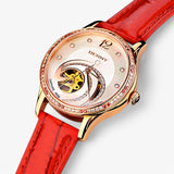 Automatik-Skelettuhr mit Lederarmband