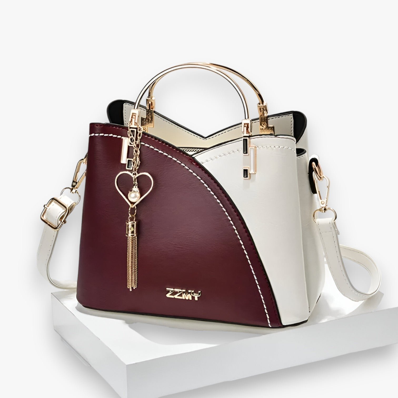 Borsa a Tracolla Donna in Vera Pelle Italiana, Elegante e Versatile, Colori Moda - Bordeaux - alla bag bags borsa borsa tracolla colori donna Gift Gifts for women moda pelle Shoulder Bags women womens fashion - Concept Palermo