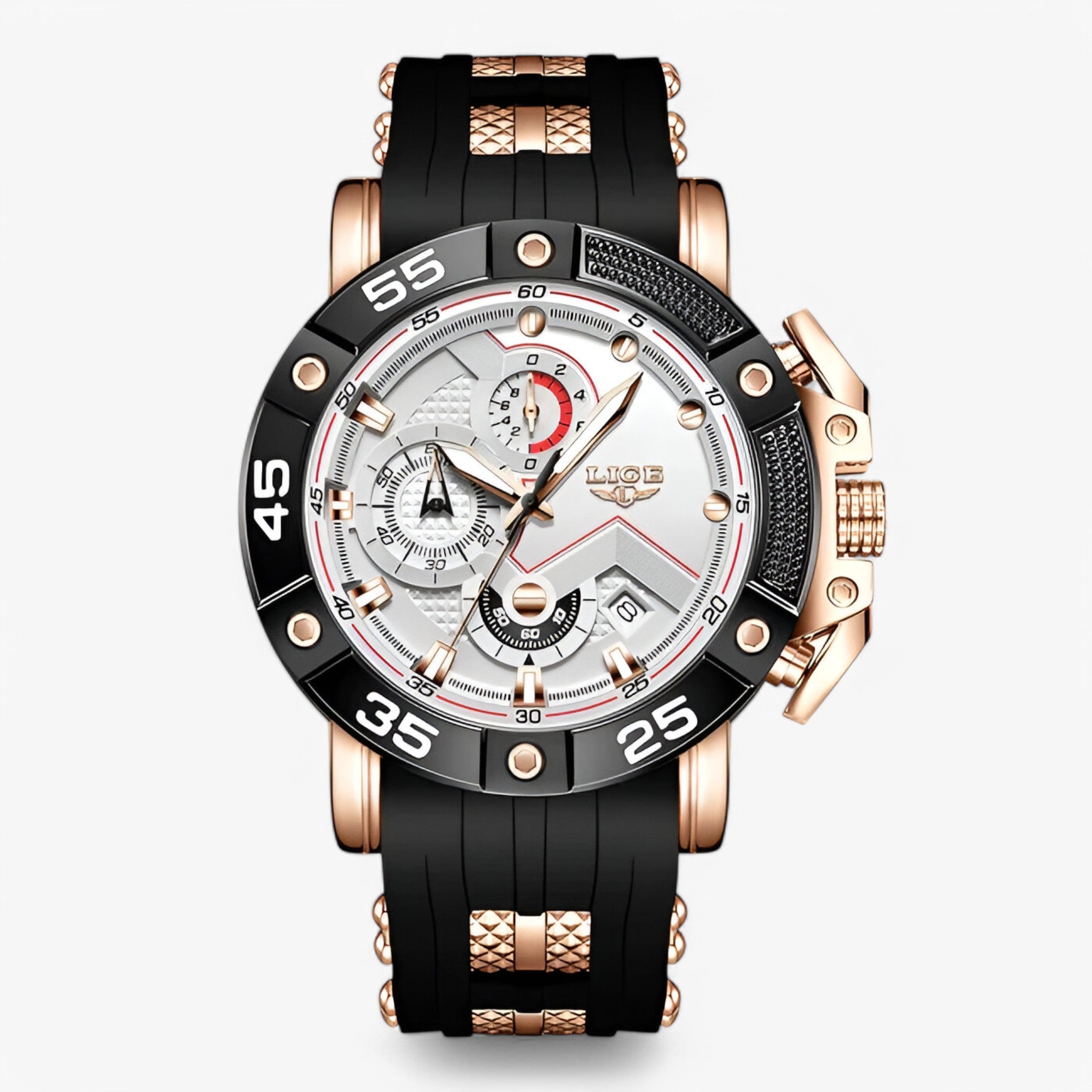 Orologio da uomo militare sportivo al quarzo “Paco – Creato Per Chi Ama L’Azione.” - oro rosa bianco - azione creato militare orologio orologio uomo paco quarzo sportivo watch for men - Concept Palermo