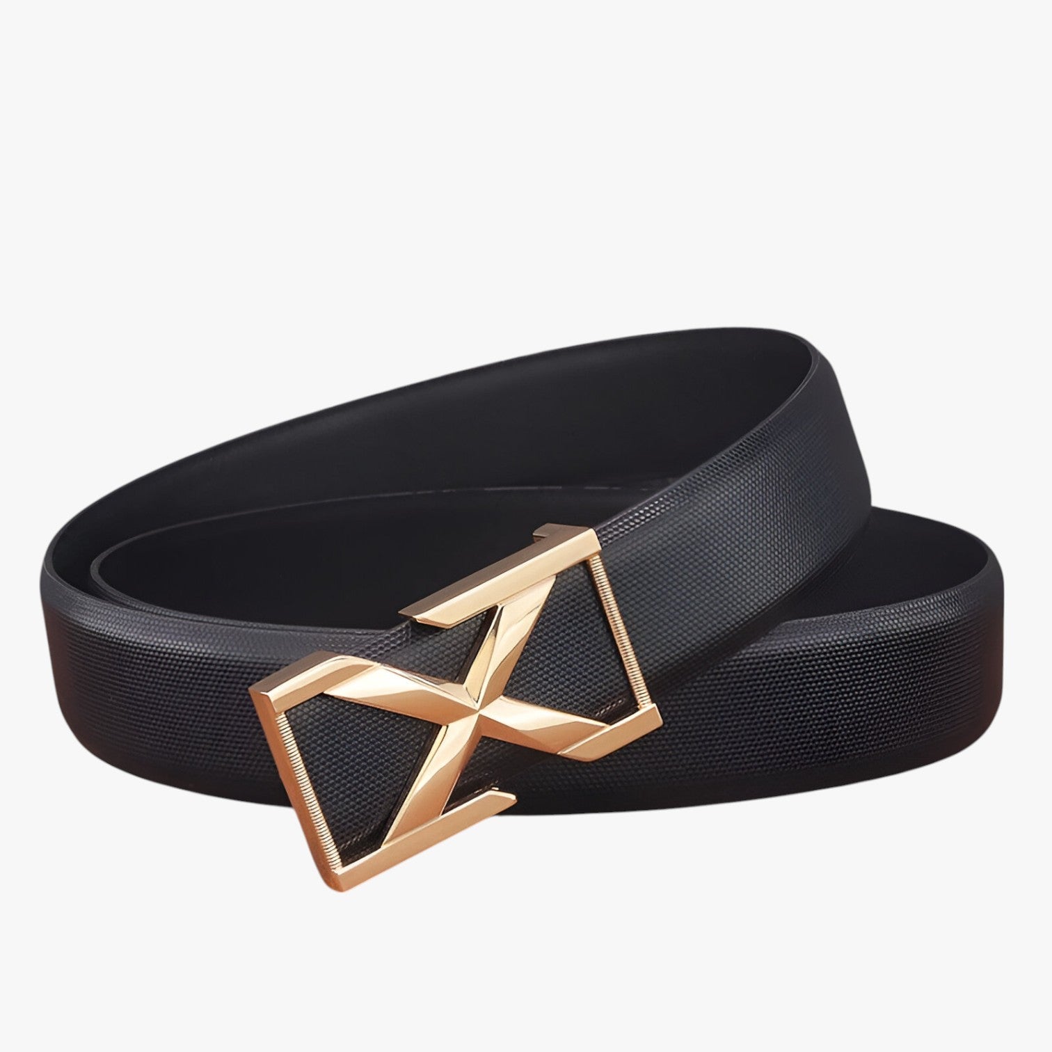 Cintura da Uomo con Fibbia X Stile Casual di Lusso per Giovani - Nero Fibbia dorata - Belts belts for men casual cintura cintura uomo fibbia giovani Mens belt stile uomo - Concept Palermo