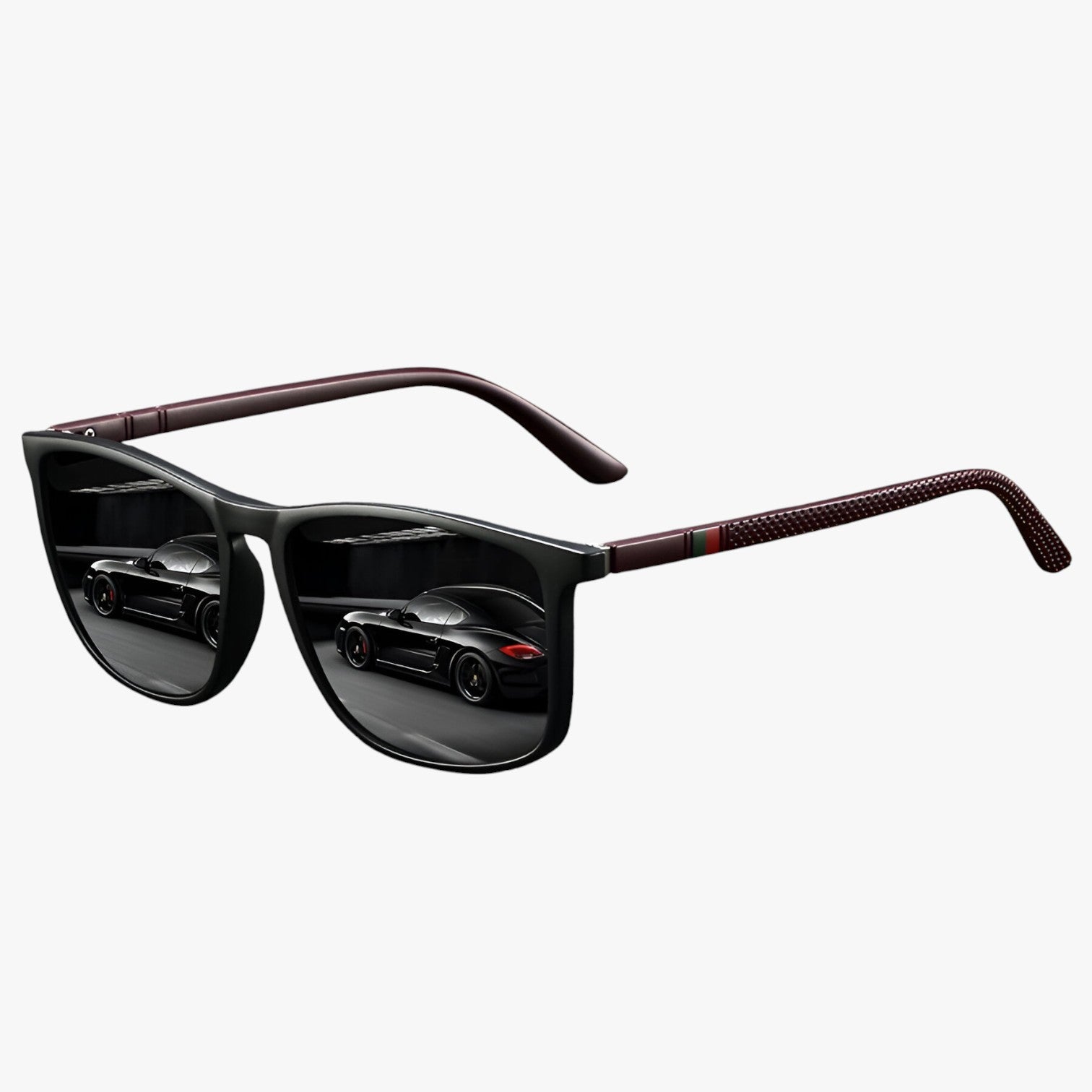Occhiali da Sole Uomo Polarizzati Vintage Bianco/Nero, Protezione UV400 - Nero Rosso - Fashion Sunglasses mens sunglasses occhiali occhiali polarizzati polarizzati strisce sunglasses uomo vintage - Concept Palermo