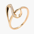 Anillo de oro rosa con circonitas