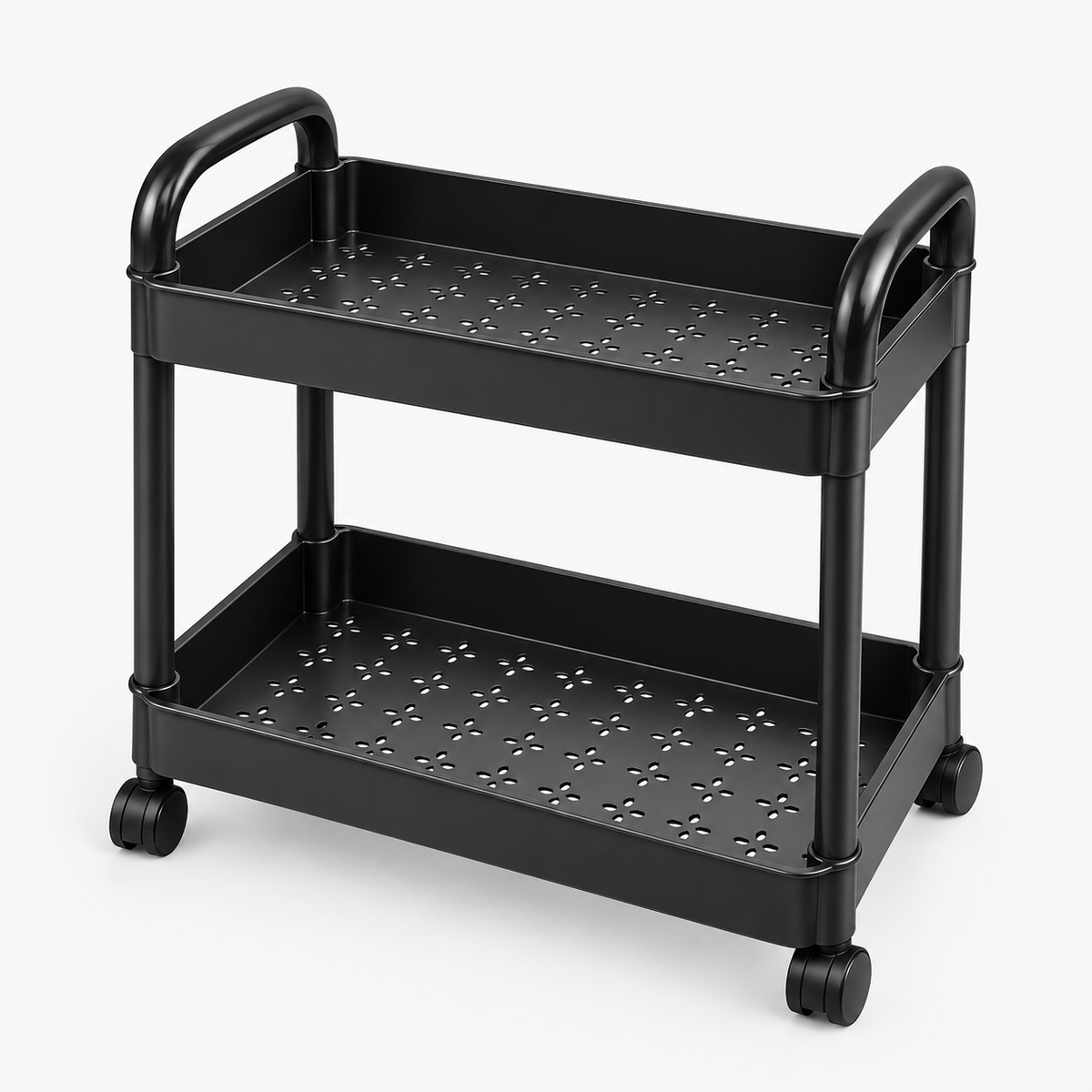Scaffale mobile con ruote per libri, ideale per bambini e studenti, in legno robusto, per cameretta o studio. - Nero 2 strati - Book Carts Book Storage Bookshelf Cart conservazione home & garden libri Linen mobile Organizer organizzazione ruote scaffale scaffale mobile Small Cart Unisex - Concept Palermo