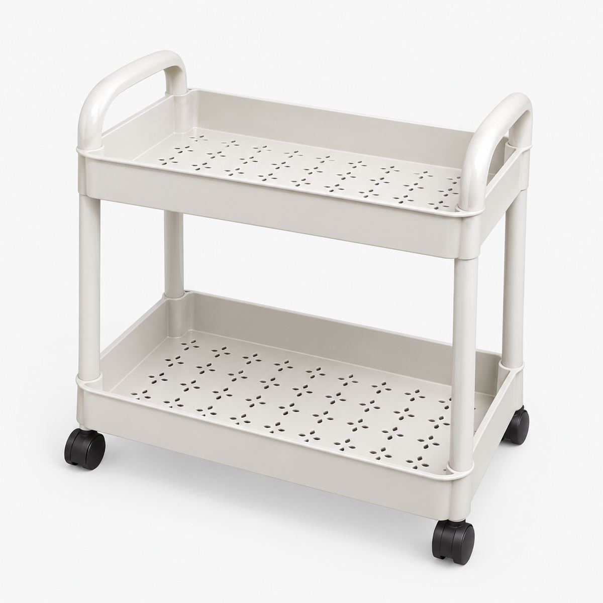 Scaffale mobile con ruote per libri, ideale per bambini e studenti, in legno robusto, per cameretta o studio. - Bianco 2 strati - Book Carts Book Storage Bookshelf Cart conservazione home & garden libri Linen mobile Organizer organizzazione ruote scaffale scaffale mobile Small Cart Unisex - Concept Palermo