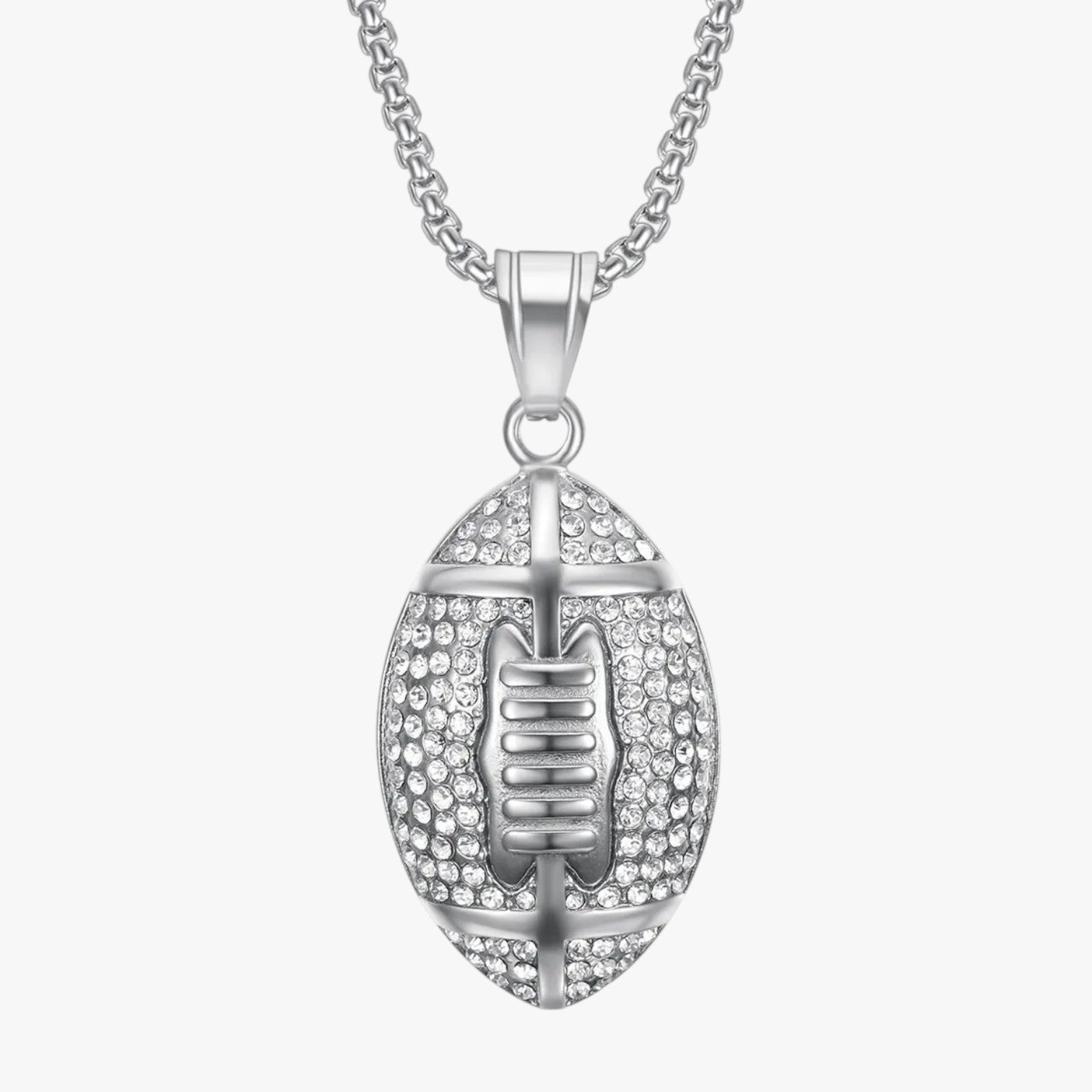 Collana rugby in acciaio con cristallo Lana Uomo - - acciaio collana collana rugby cristallo Fashion Necklaces jewelry lana necklace necklace for men NECKLACES rugby uomo - Concept Palermo