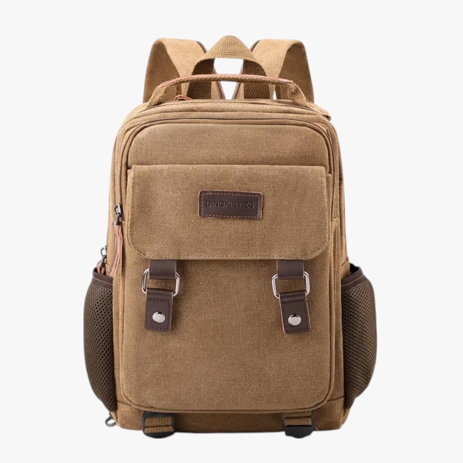 Mini Zaino Uomo Multiuso in Canvas - Marrone scuro - bag Bags bags for men canvas mens bag multiuso uomo zaino zaino uomo - Concept Palermo