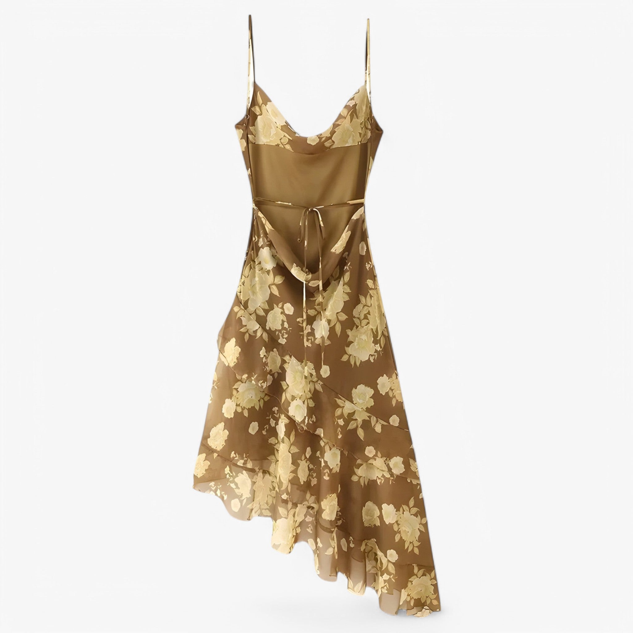 Abito floreale - Stile aereo e fascino moderno Oro Donna - - abito abito floreale aereo donna dresses fascino floreale stile - Concept Palermo