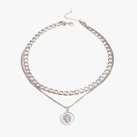 Collana con Monete a Più Strati Lana Donna - Colore argento - collana collana monete donna jewelry lana monete Necklace NECKLACES Necklaces for Women strati Women Wool - Concept Palermo