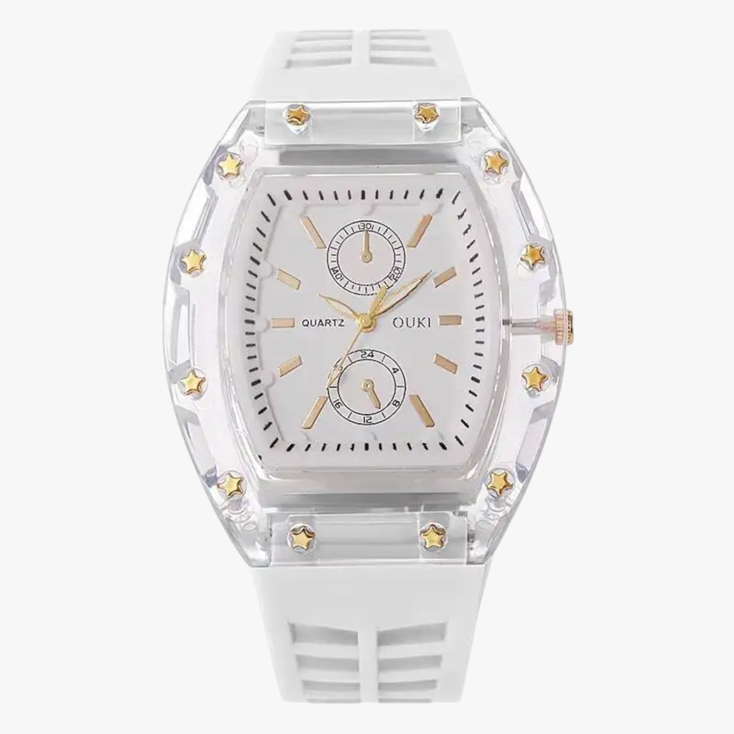 Orologio Casual Analogico da Uomo in Silicone Nero con Cinturino Regolabile - Bianco senza scatola - analogico casual female watch ladies watch orologio orologio analogico silicone watch watch for women watches - Concept Palermo