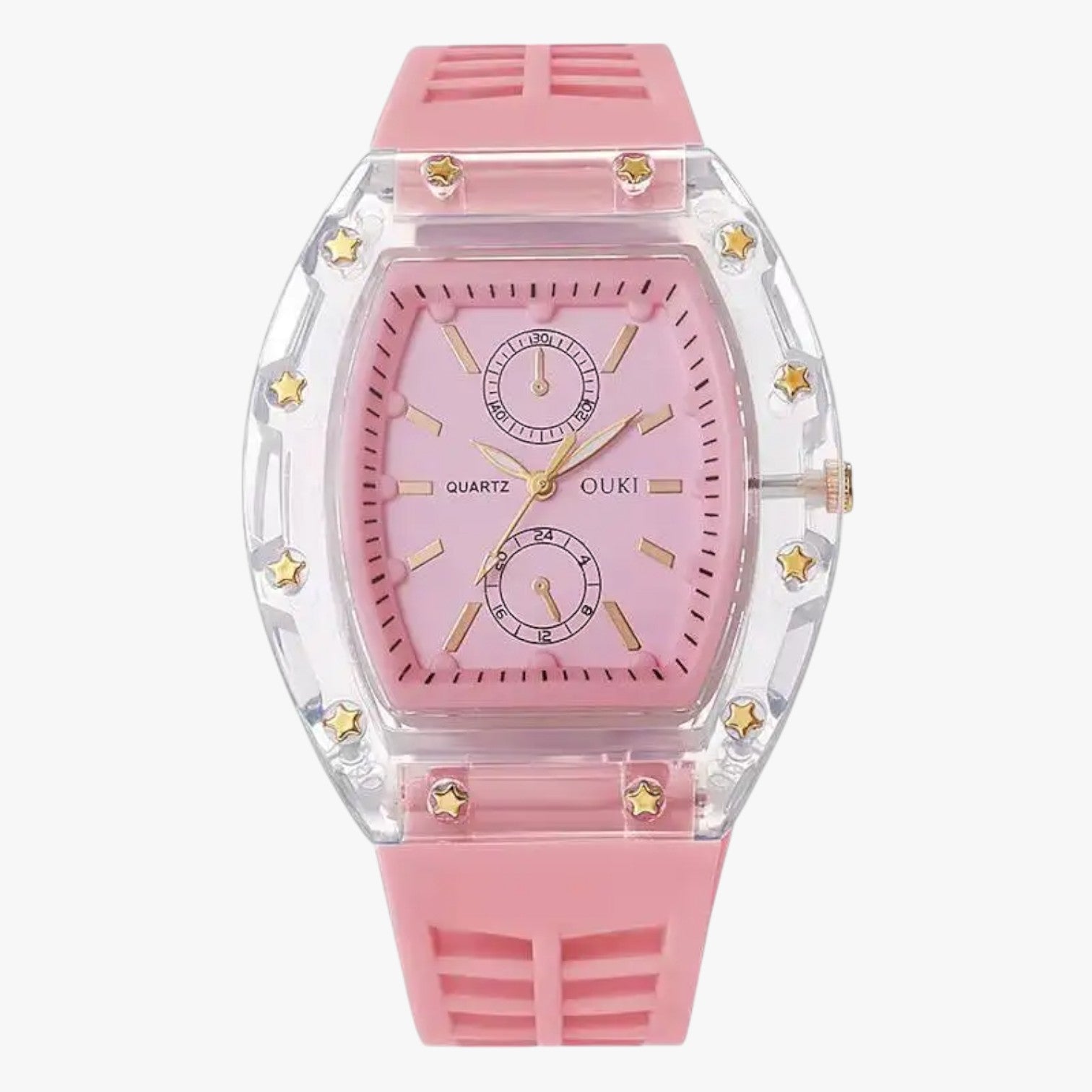 Orologio Casual Analogico da Uomo in Silicone Nero con Cinturino Regolabile - Rosa senza scatola - analogico casual female watch ladies watch orologio orologio analogico silicone watch watch for women watches - Concept Palermo