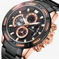 Reloj cronógrafo de lujo en acero inoxidable
