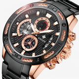 Luxe chronograaf horloge van roestvrij staal