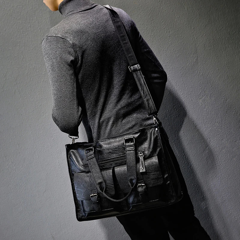 Borsa a spalla borsone in PU con manico in pelle tote borsa a tracolla laptop viaggio uomo business messaggero Boston crossbody laterale uomo borsa - - borsa borsa spalla borsone boston business crossbody laptop laterale Linen Men overig - Concept Palermo