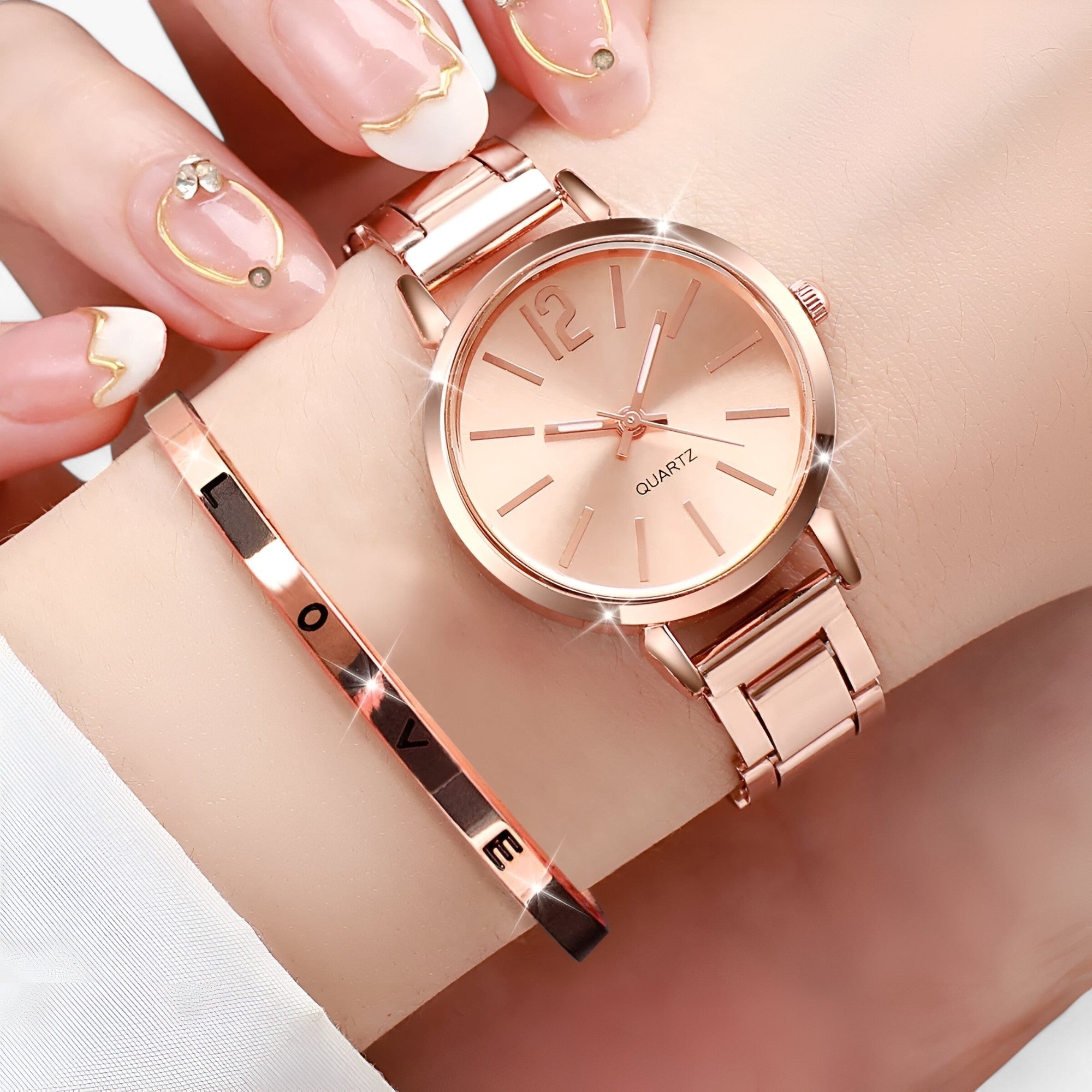 Set di Orologi per Donne – Stilet Acciaio Inox & Bracciale Donna - Rosa - acciaio bracciale donna donne inox lorena | set di orologi eleganti per donne – stilet acciaio inox & bracciale - € orologi orologi donne watch for women WOMEN wrist watches for women - Concept Palermo