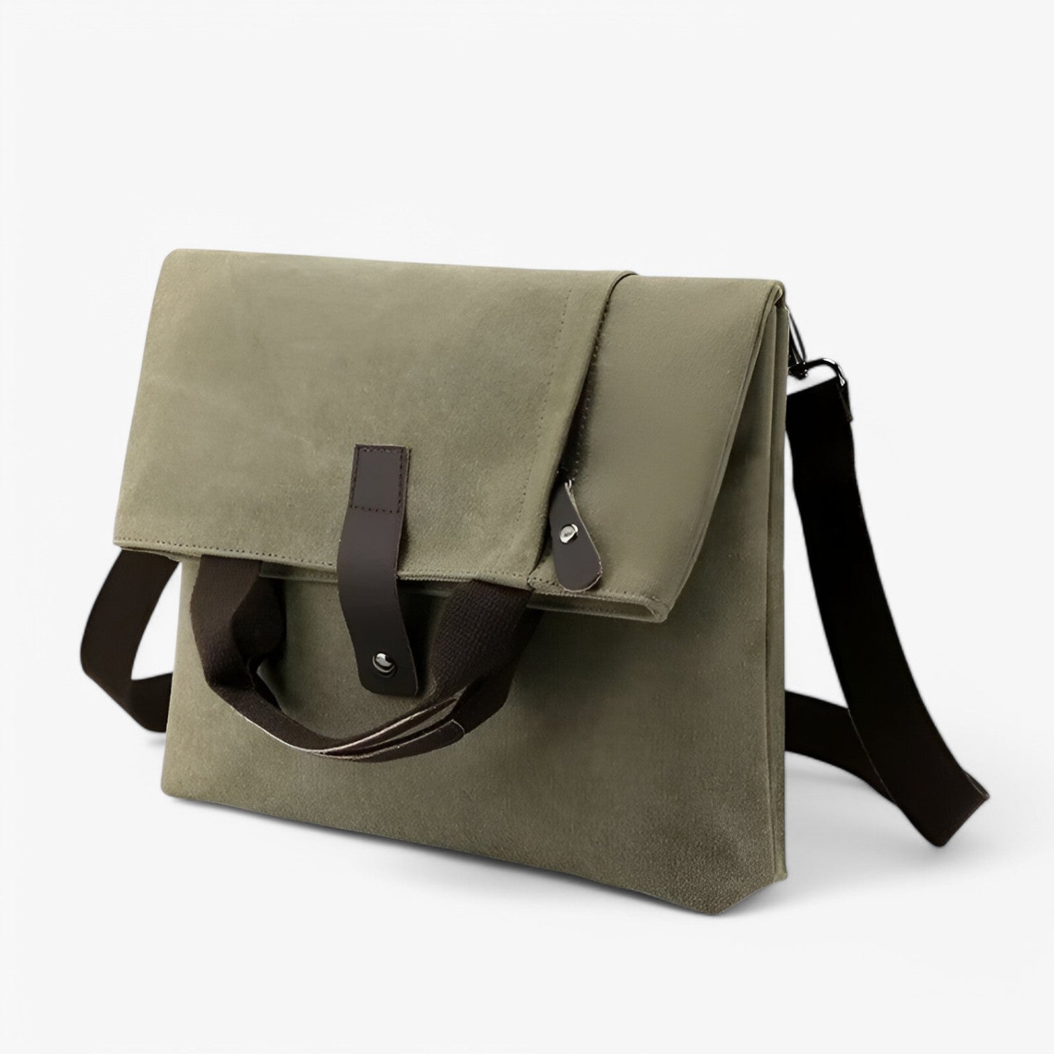 Borsa Tracolla Uomo Grande Grigia in Tela Canvas Resistente - Lavoro, Viaggio, Università - verde militare (30cm<Max Lunghezza<50cm) - Bags borsa canvas handbags mens bag tracolla uomini versatile versatile borsa - Concept Palermo