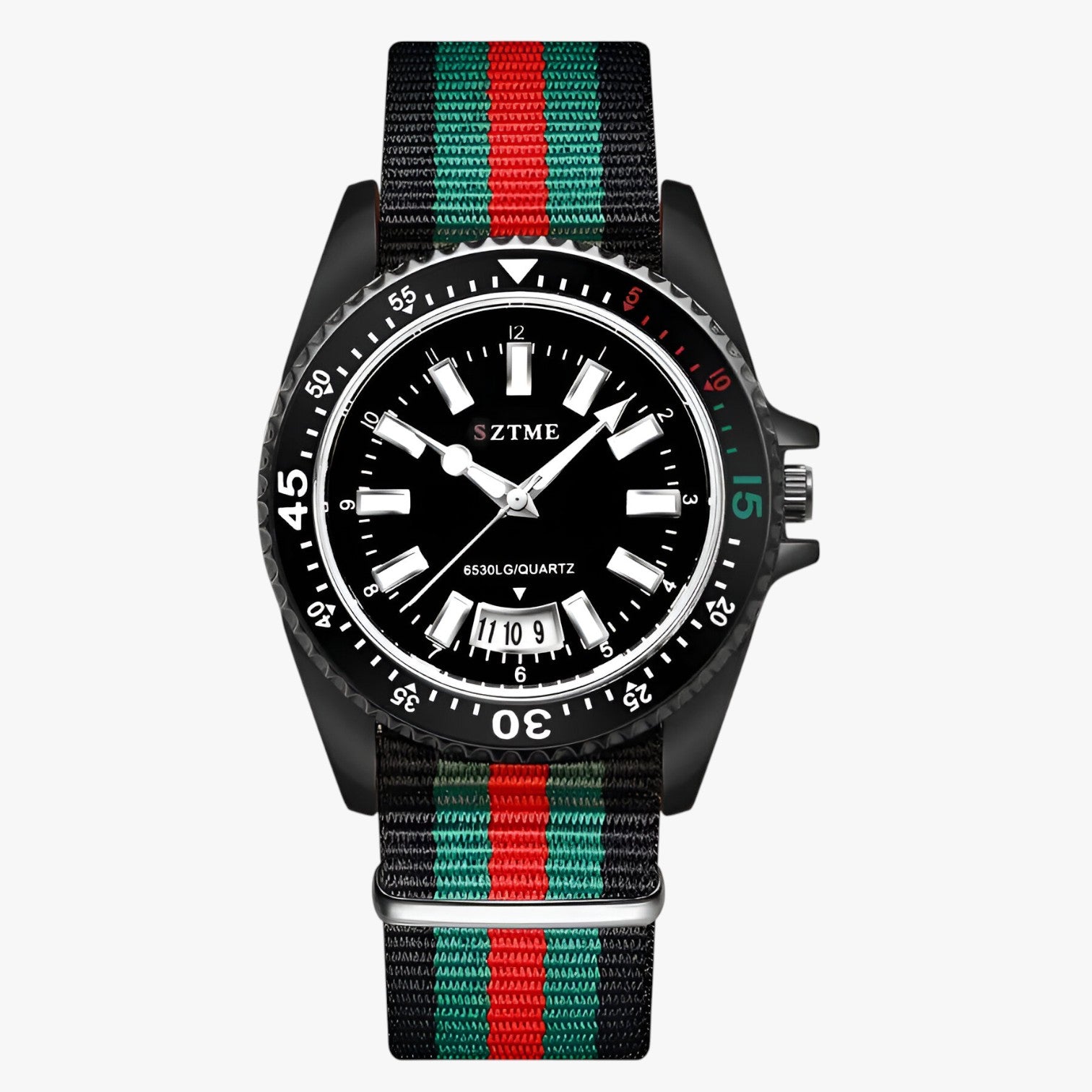 Orologio con cinturino in nylon e luce notturna Uomo - Nero Sì - cinturino luce notturna nylon orologio orologio cinturino uomo watch watch for men watches WATCHES FOR MEN - Concept Palermo