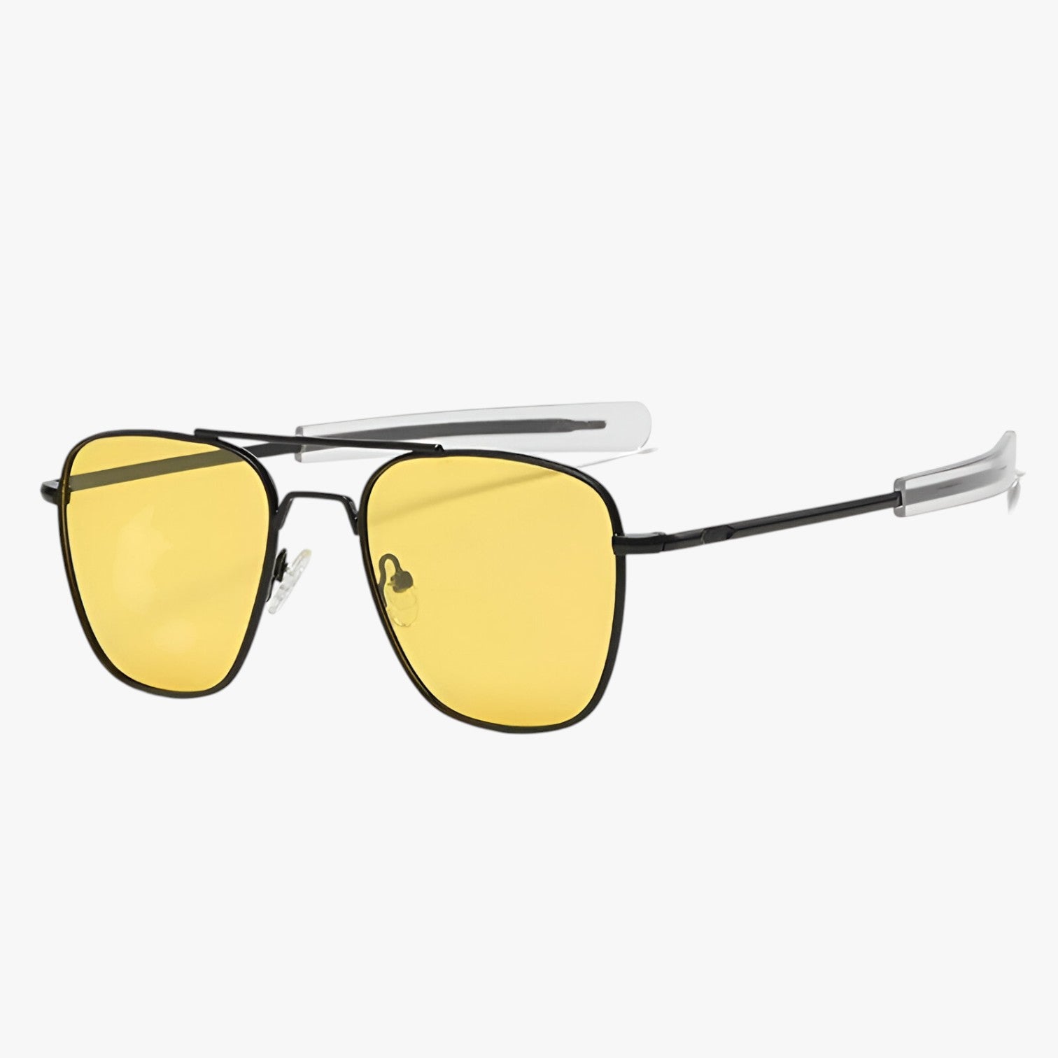 Occhiali da Sole Uomo Vintage in Metallo Leggero, Design Classico - Giallo Nero Polarizzato - Fashion Sunglasses leggero mens sunglasses metallo occhiali occhiali sole sole sunglasses uomo vintage - Concept Palermo