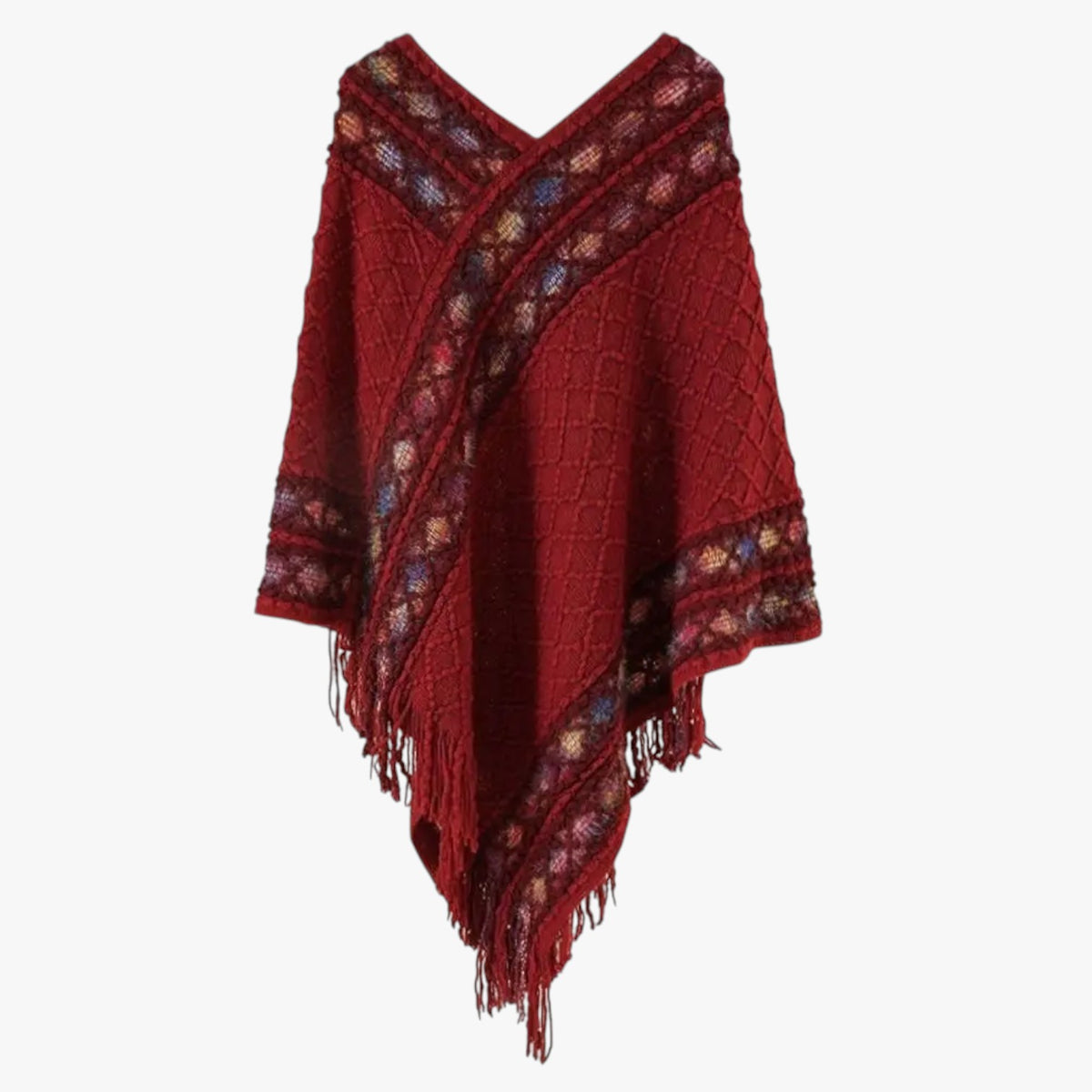 Poncho a righe con nappe - Calore e stile ovunque Cotone - - calore cotone Cotton nappe overig ovunque poncho poncho righe righe Solid stile Unisex - Concept Palermo