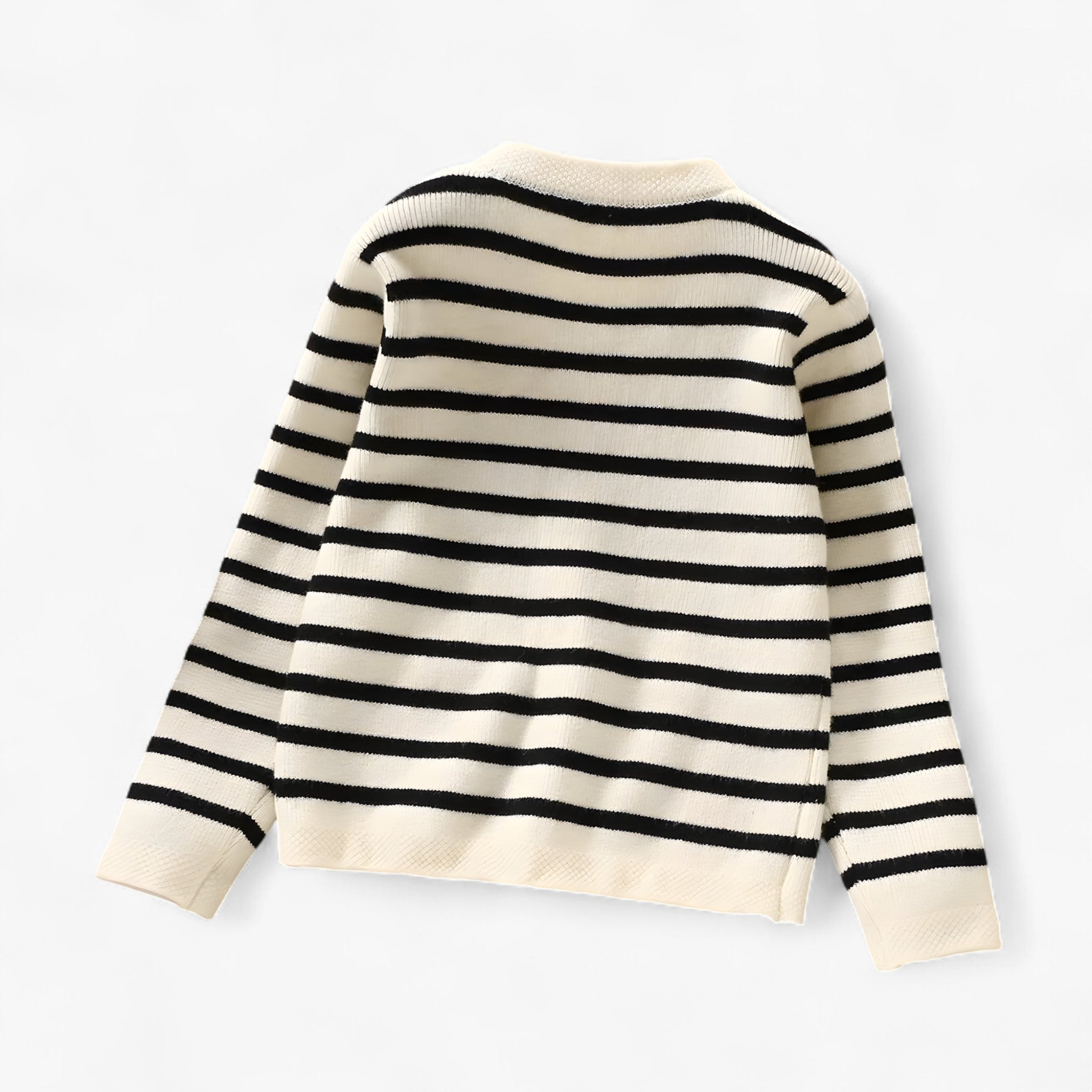 Cardigan classico a righe Comfort senza tempo con dettagli chic Pelle - - cardigan cardigan righe chic comfort dettagli jacket pelle righe tempo - Concept Palermo