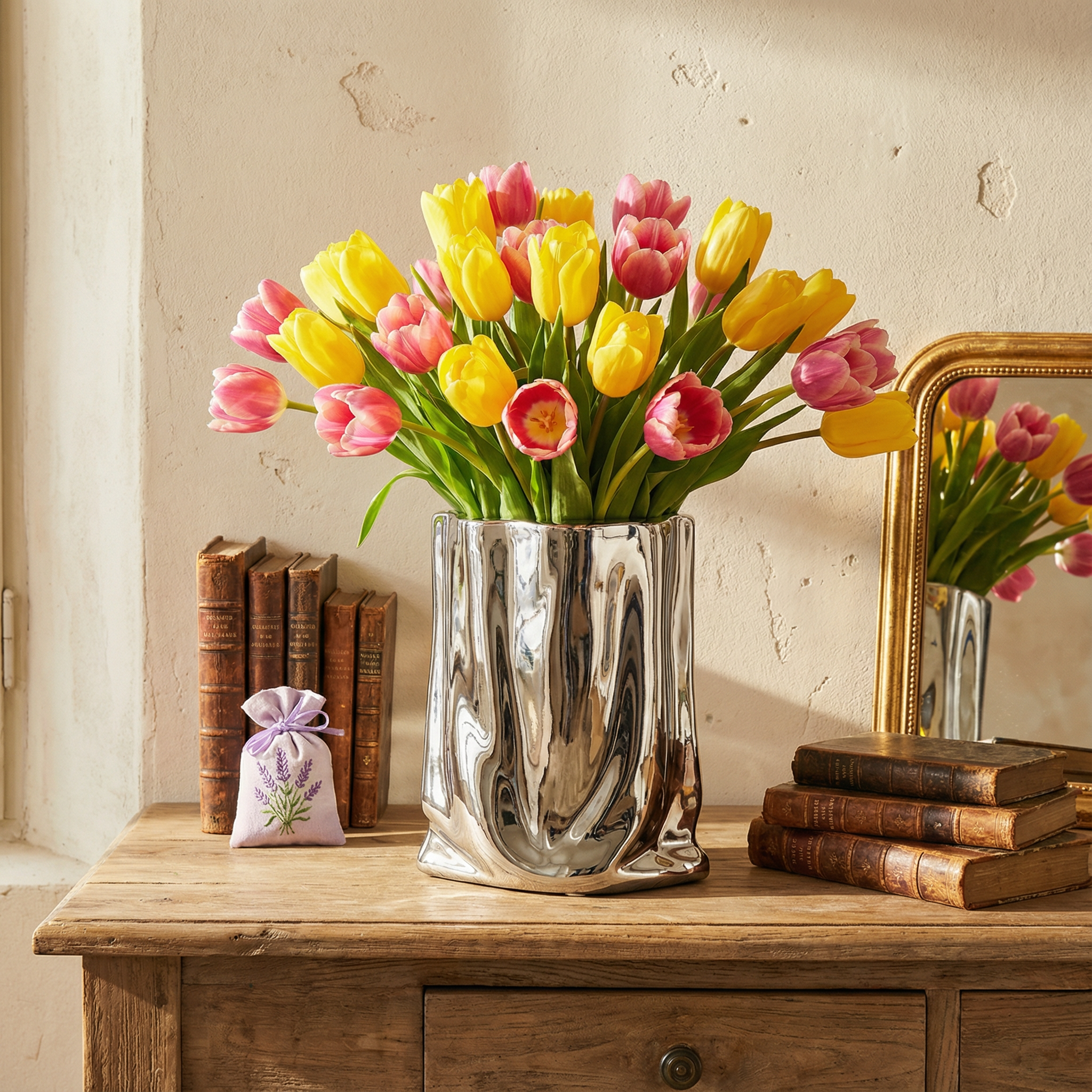 Vaso decorativo in ceramica argentata Accessorio Per la Casa - - accessoire de maison argentée arrangement floral cross-from-marche-lino-15813837750621 céramique décoratif décoration intérieure fleurs New-google style moderne vase vase argenté vase centre de table vase décoratif vase en céramique vases - Concept Palermo