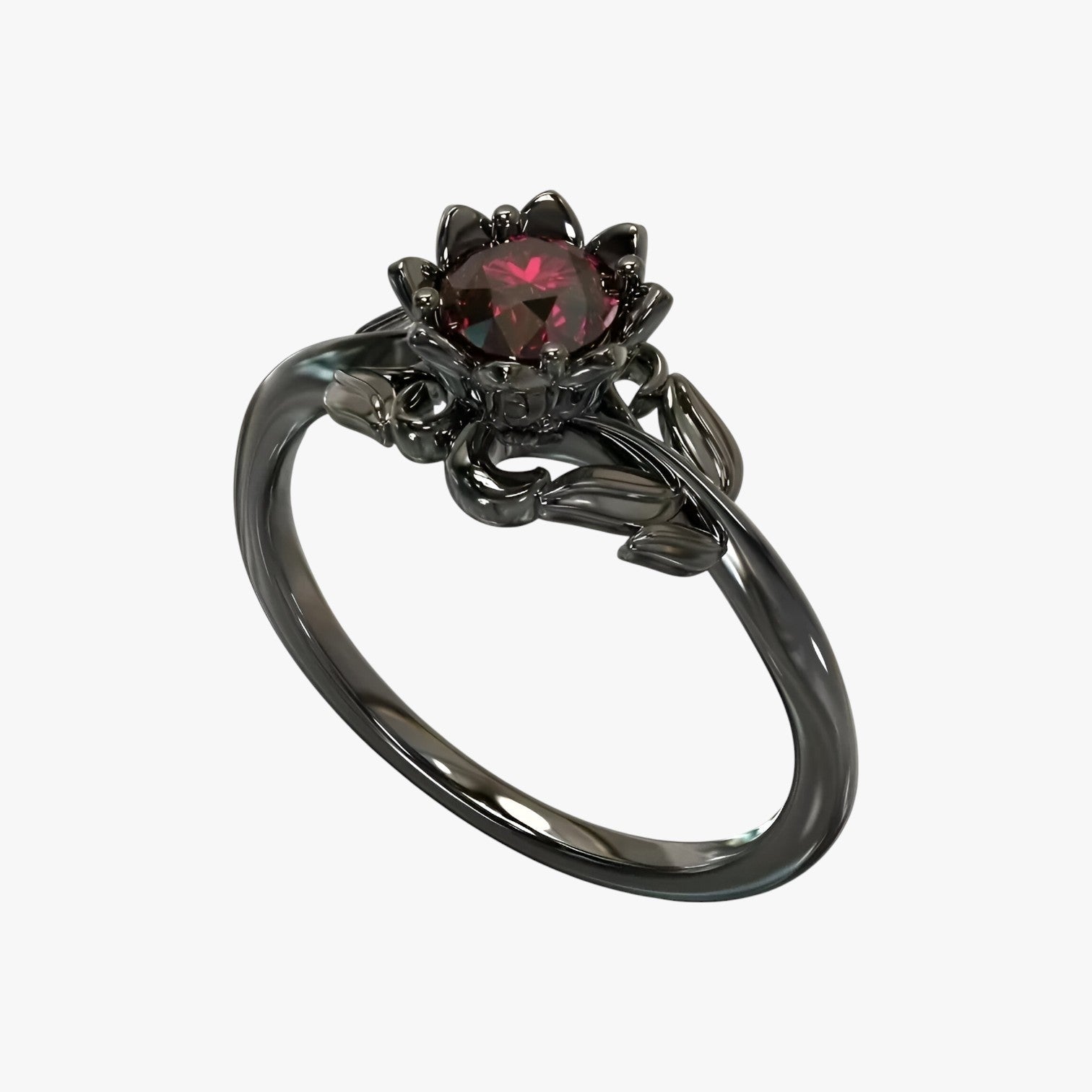 Rosa della Notte - Anello con pietra rossa per un look audace Uomo - - anello audace jewelry look notte pietra Rings rossa uomo womens ring - Concept Palermo