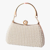 Elegante avondtas voor dames met parels en kettinghengsel, kleine clutch voor feesten