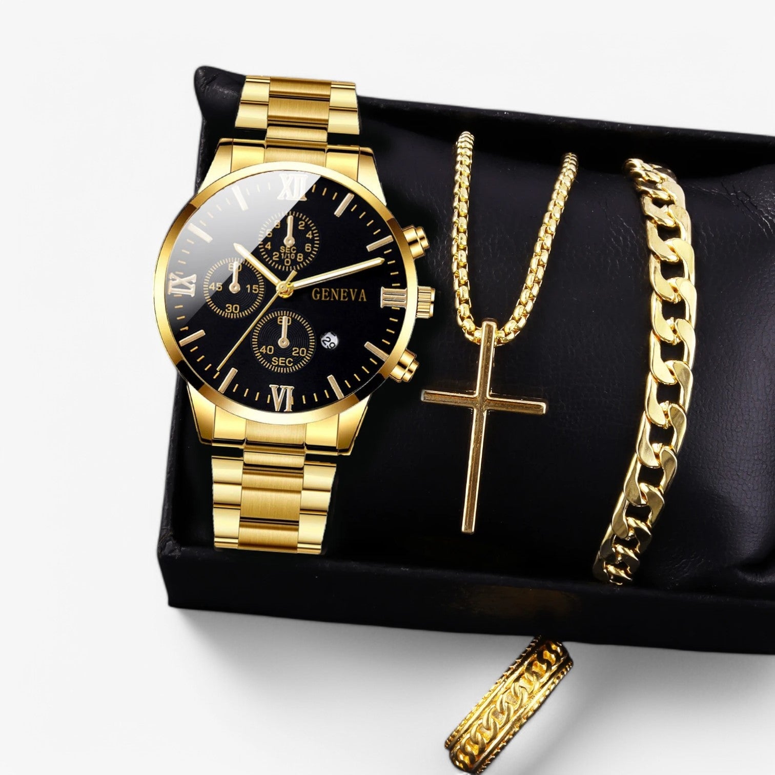 Set di orologi romani dorati - completo Uomo - - completo dorati mens accessory orologi orologi romani romani uomo watch watch for men watches - Concept Palermo