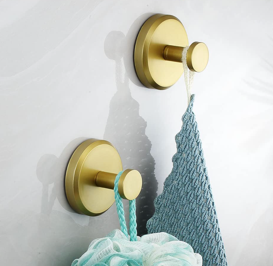 Gancio da parete per WC - 2+2 GRATIS Oro - gancio gancio parete home & garden parete robe hooks - Concept Palermo