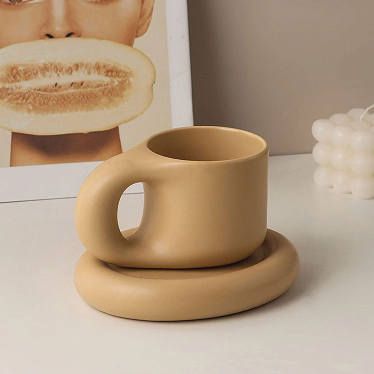 Tazza da Espresso Chic Kraftig in Ceramica Design e Robusto per il Tuo Piacere di Espresso - Tan - ceramica Ceramics chic design espresso home & garden Kitchen kraftig piacere robusto - Concept Palermo