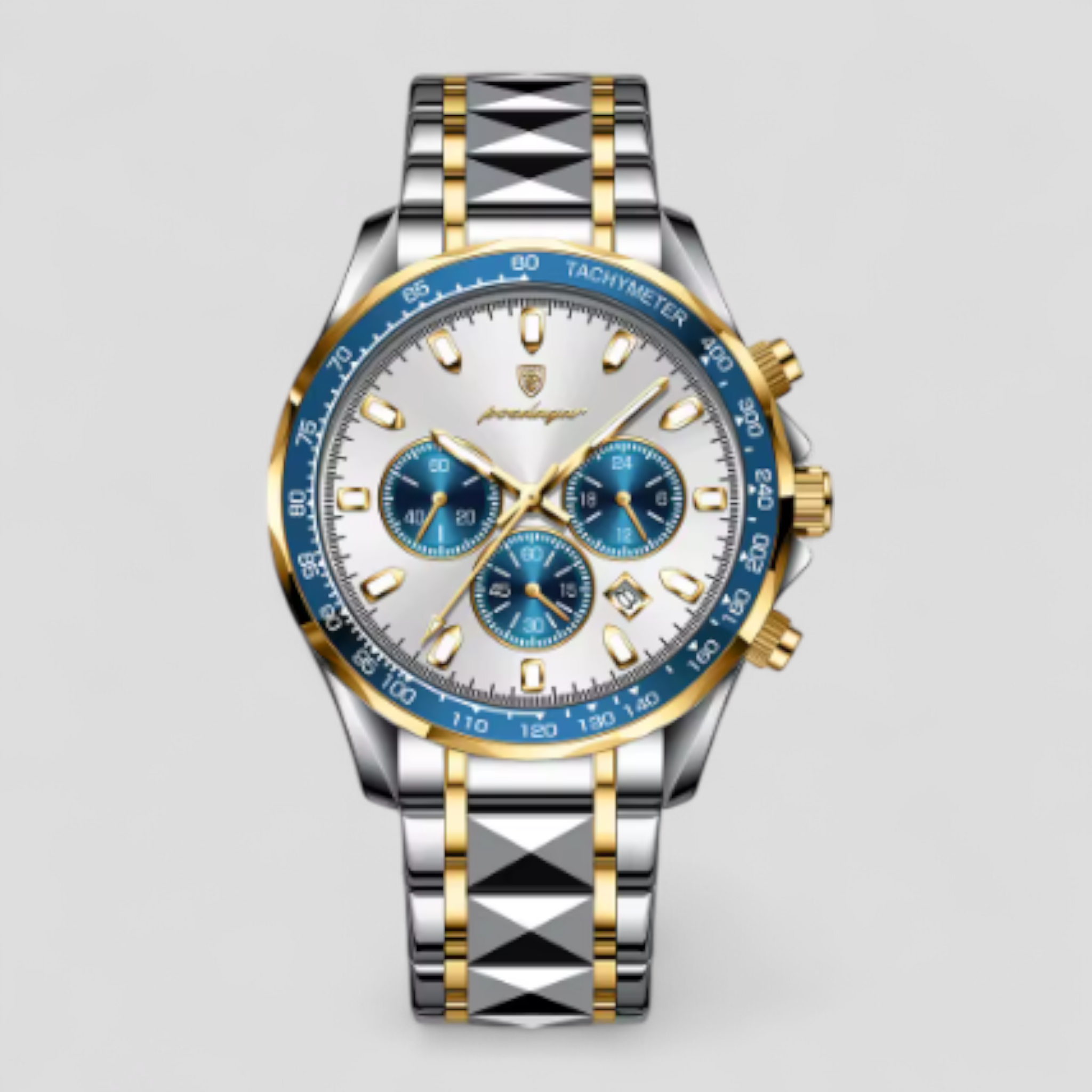 Orologio Cronografo Uomo di Lusso in Acciaio Inox Argento - Bianco argento - acciaio cronografo orologio orologio cronografo uomo watches - Concept Palermo